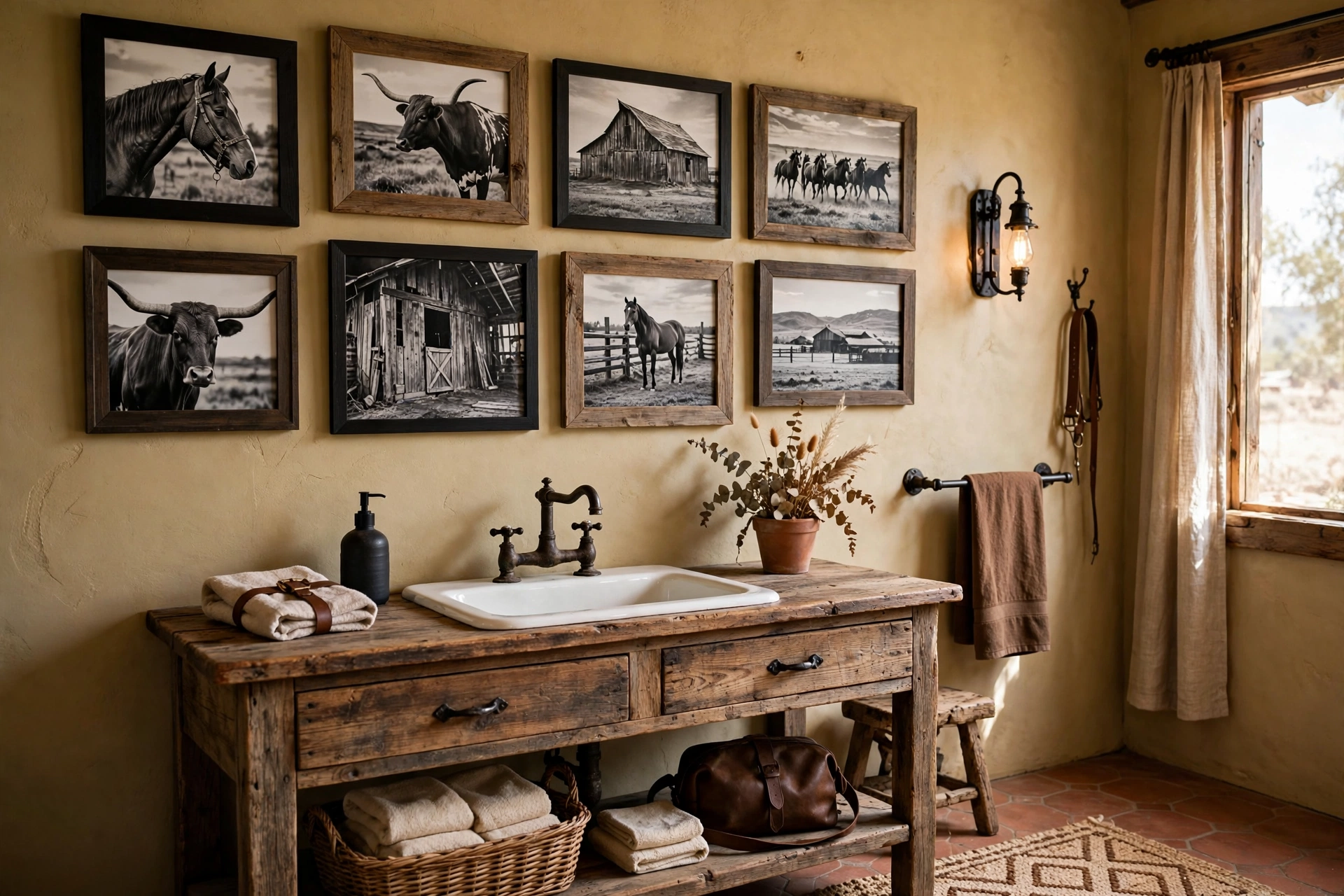 Hang black-and-white ranch photography