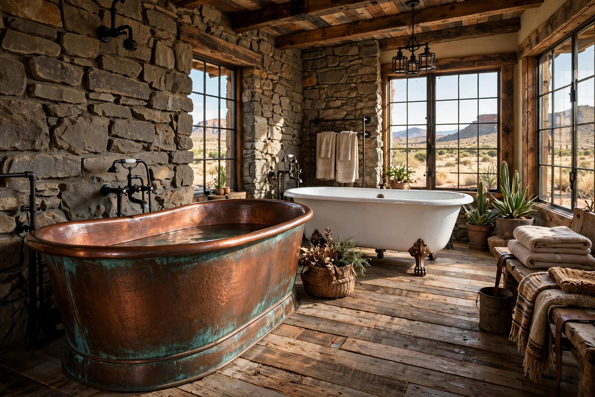 Choose a clawfoot or copper soaking tub