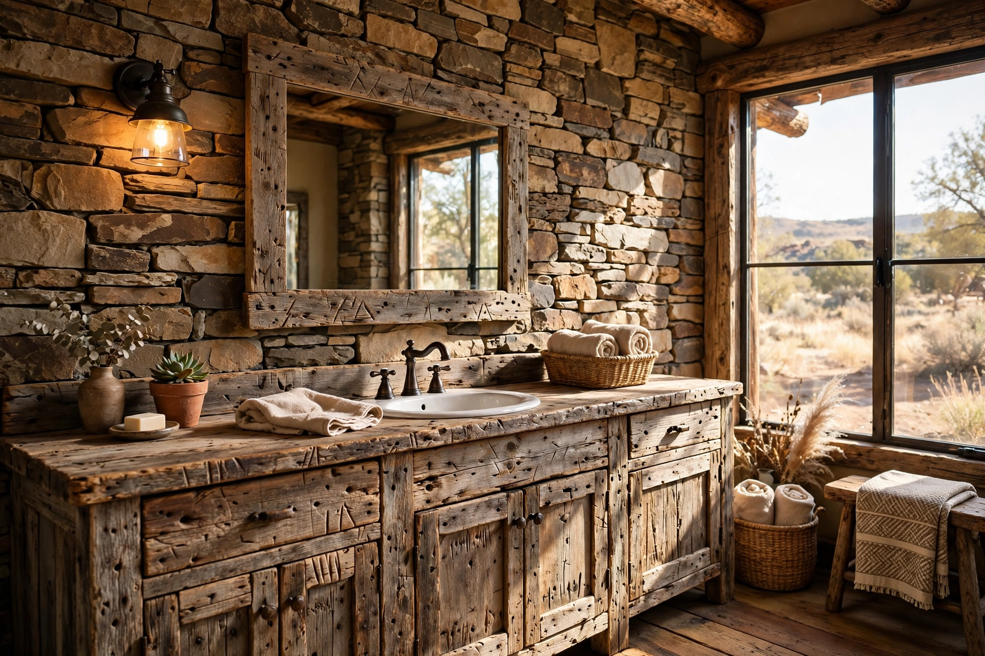 Install a stone or brick accent wall