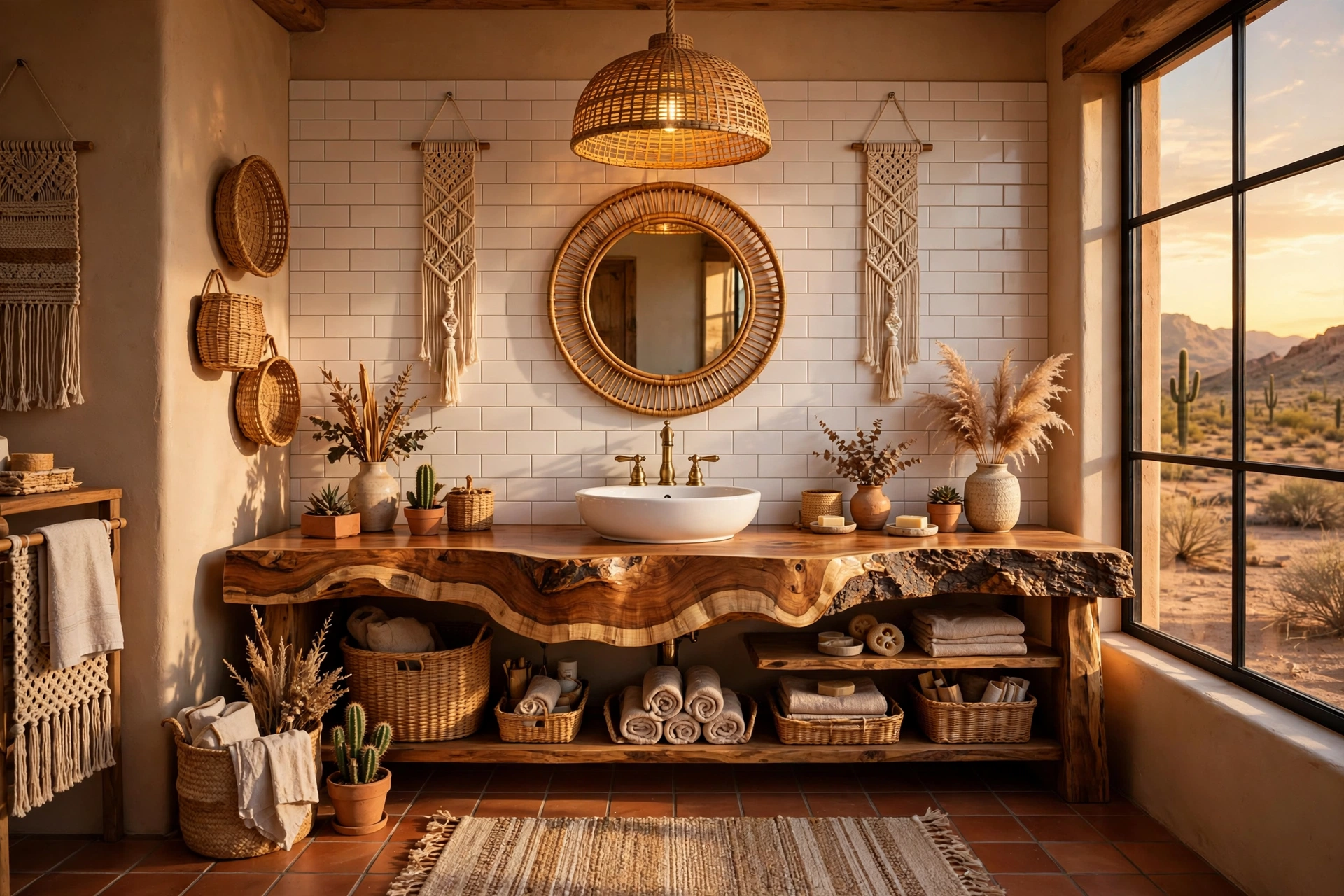 Bring in a live-edge wood vanity