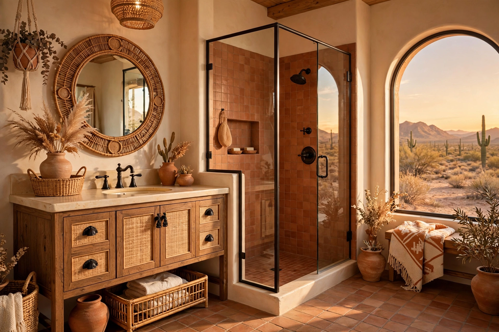 Use blackened bronze fixtures throughout