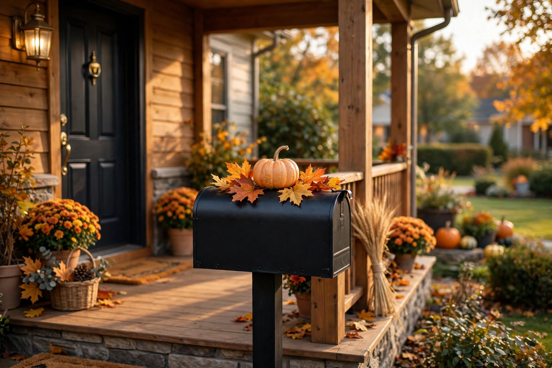 Pumpkin mailbox topper