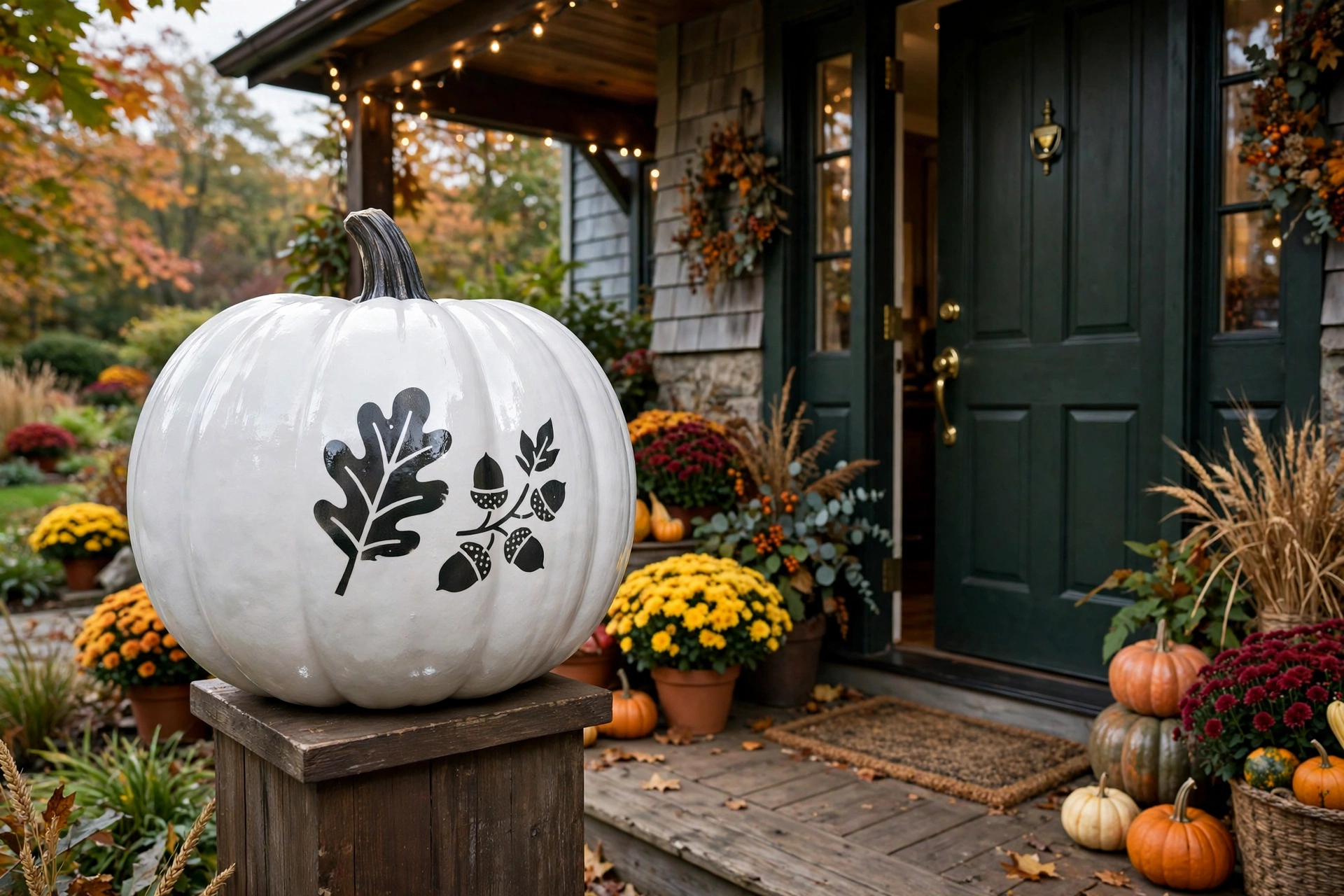 Painted house-number pumpkin