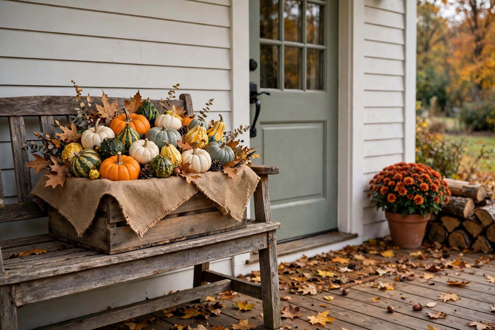 Pumpkin-filled crate