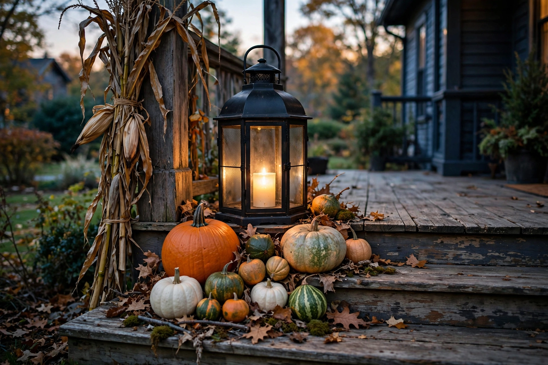 Pumpkin and lantern combo
