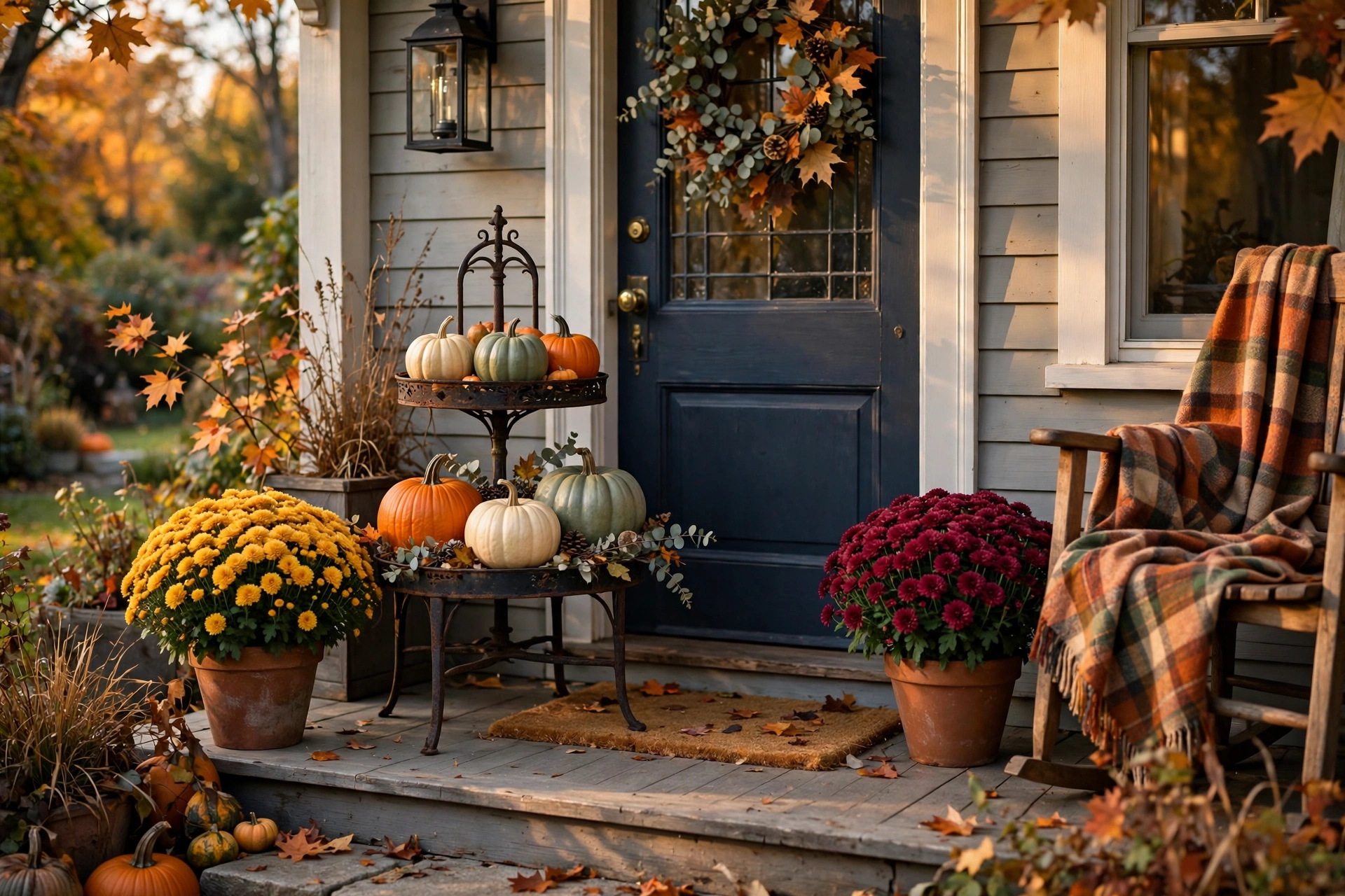 Tiered pumpkin stand