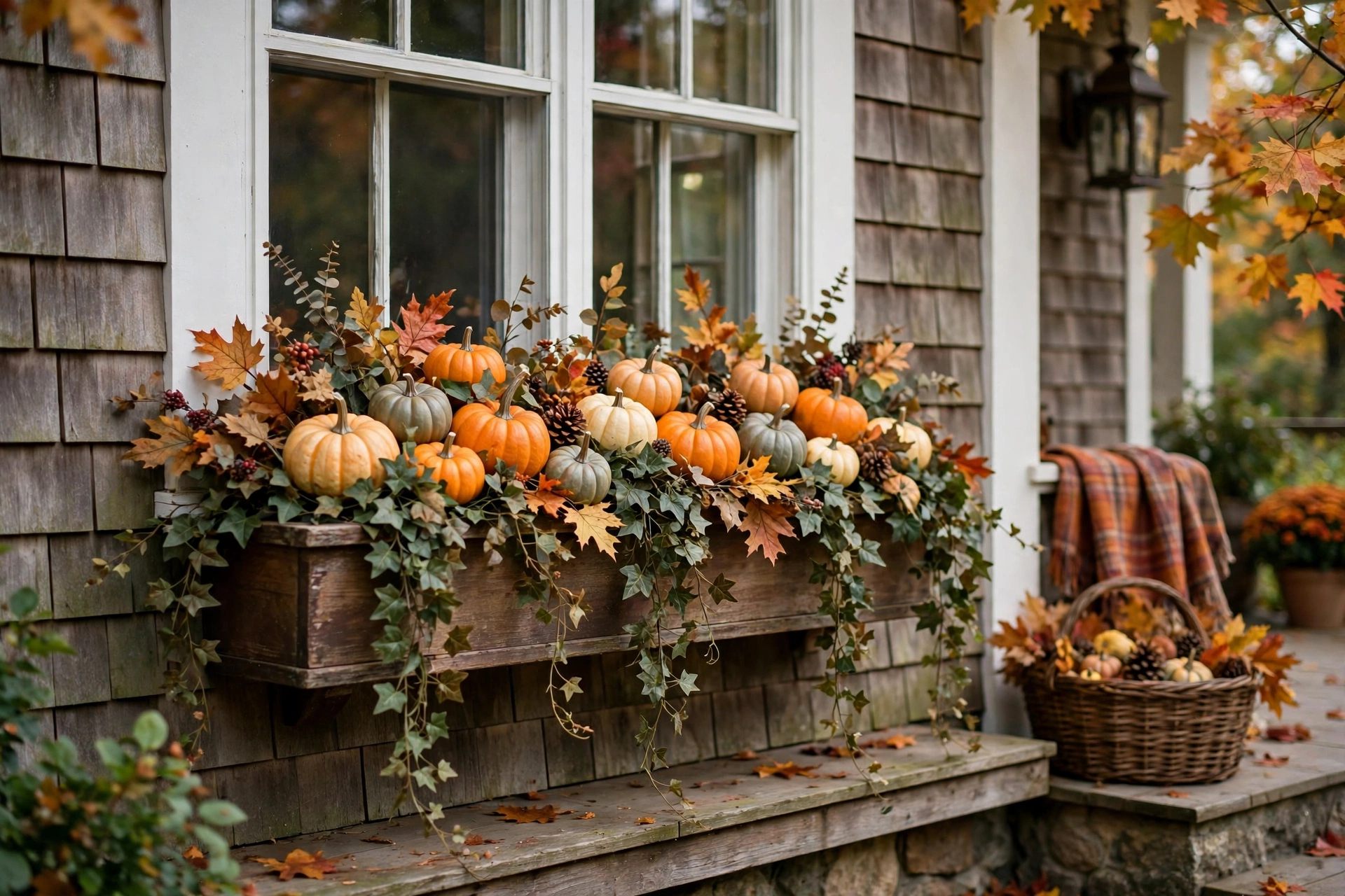 Pumpkin window boxes