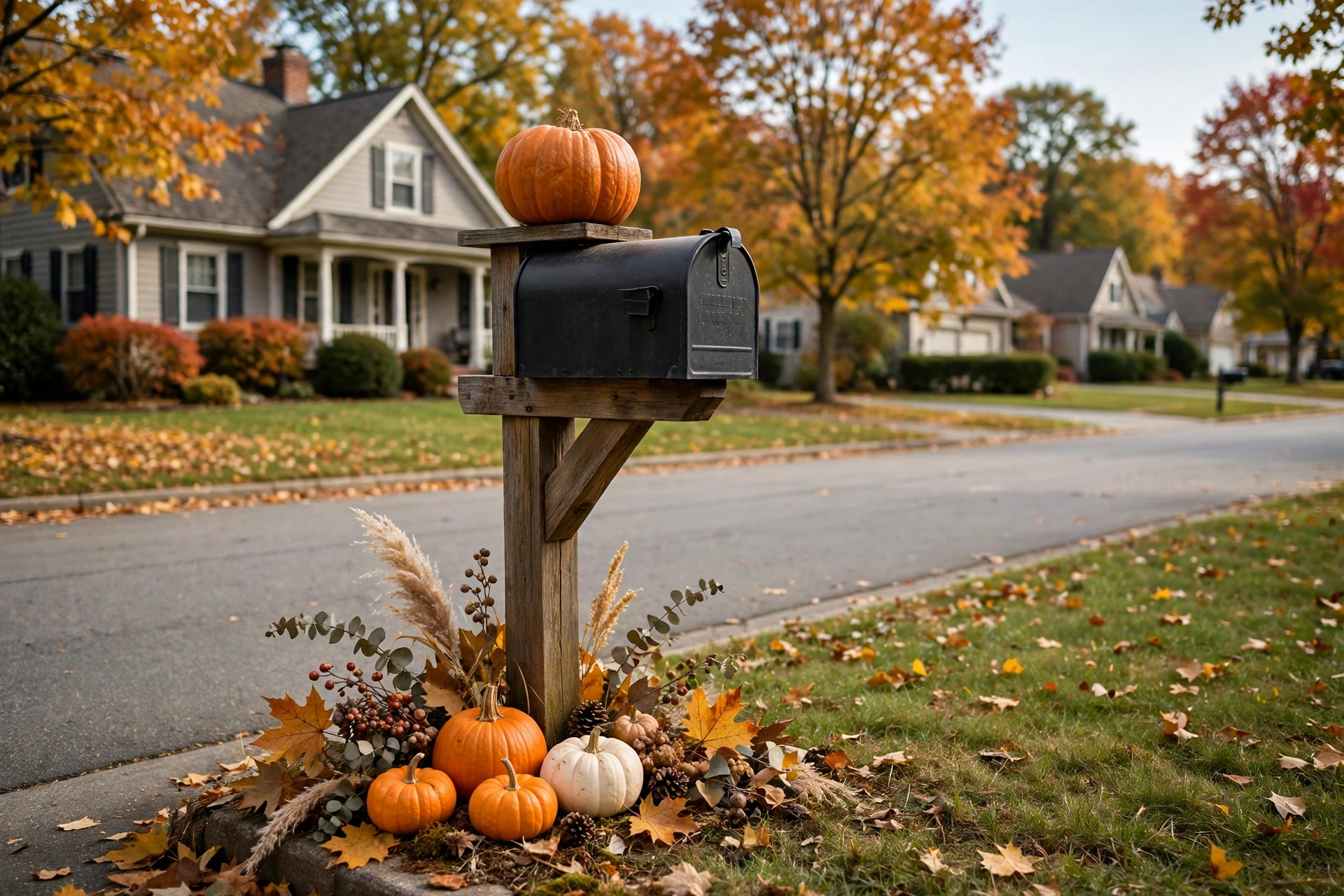 Pumpkin mailbox topper
