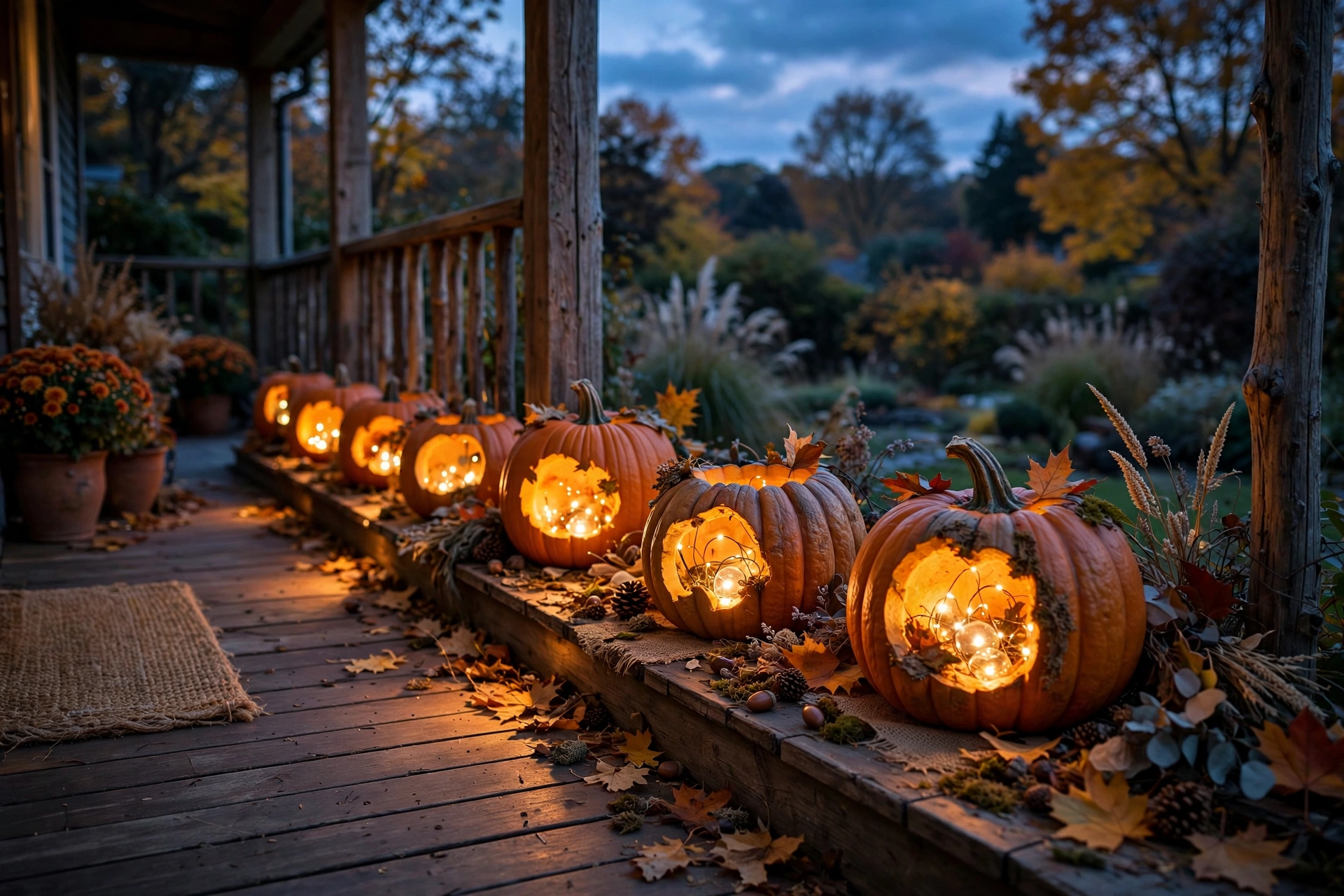 Solar-lit pumpkins