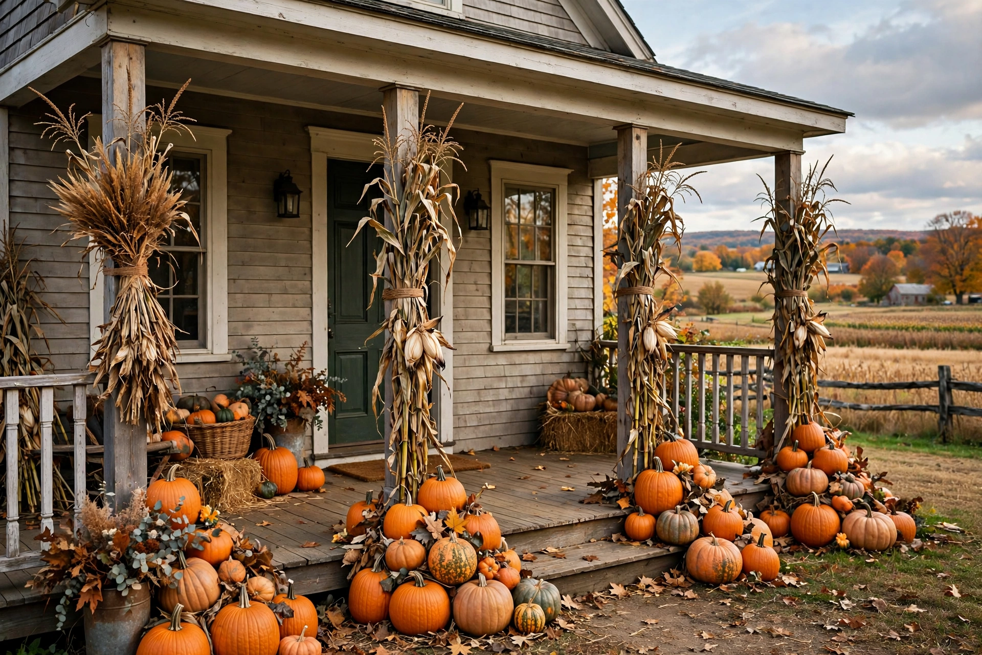 Pumpkin and cornstalk bundle