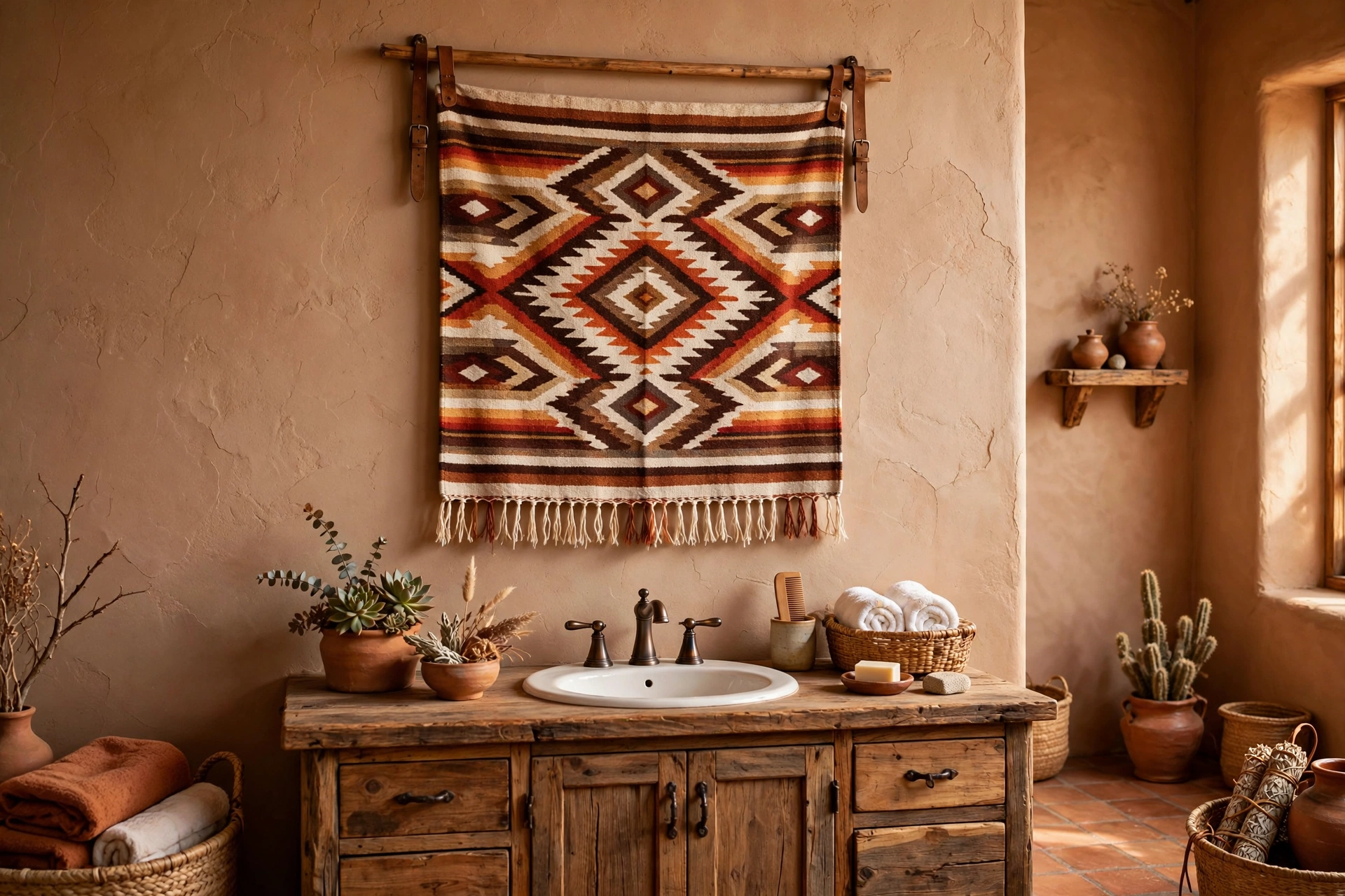 Hang a Chimayo blanket as art