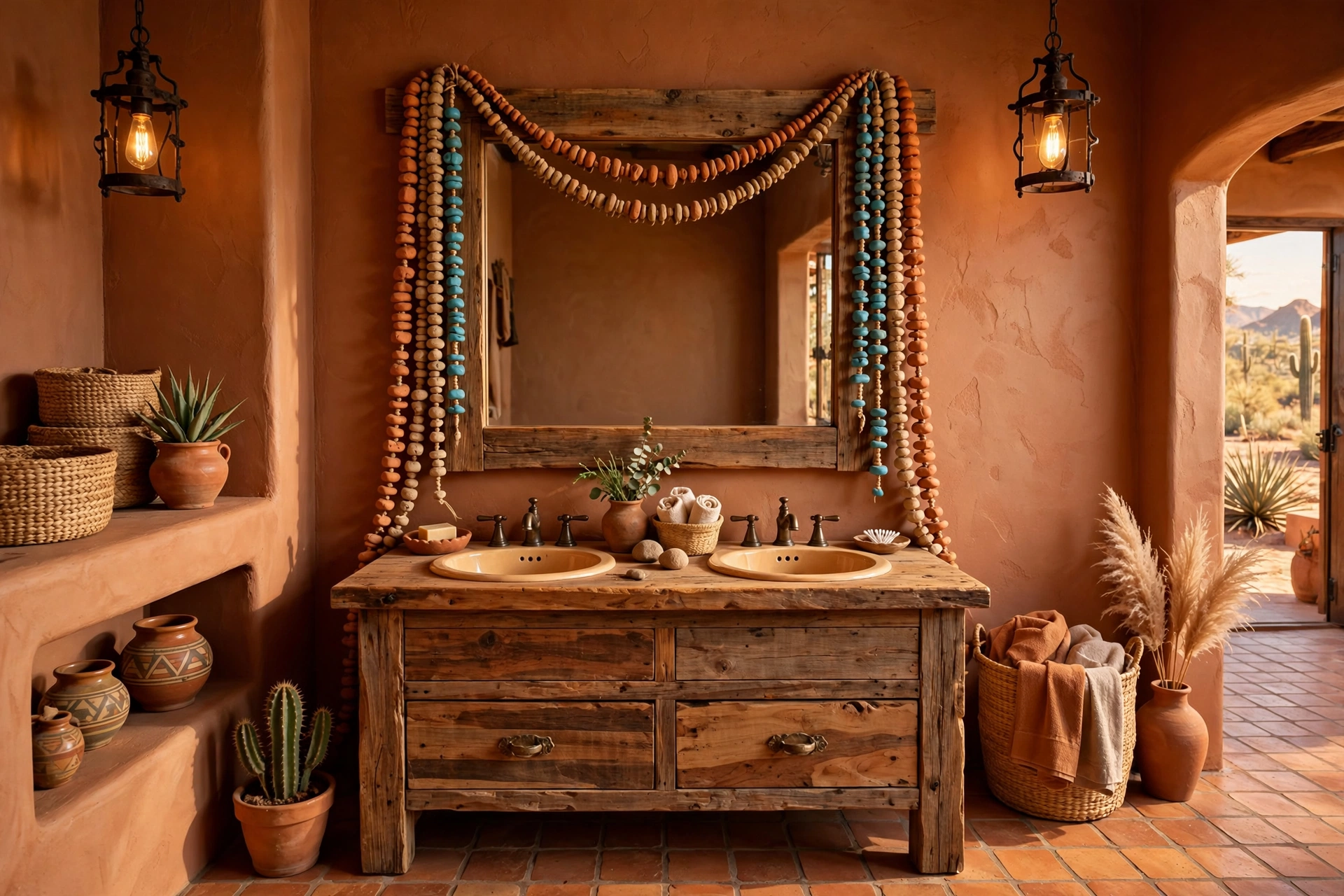 Drape a clay bead garland
