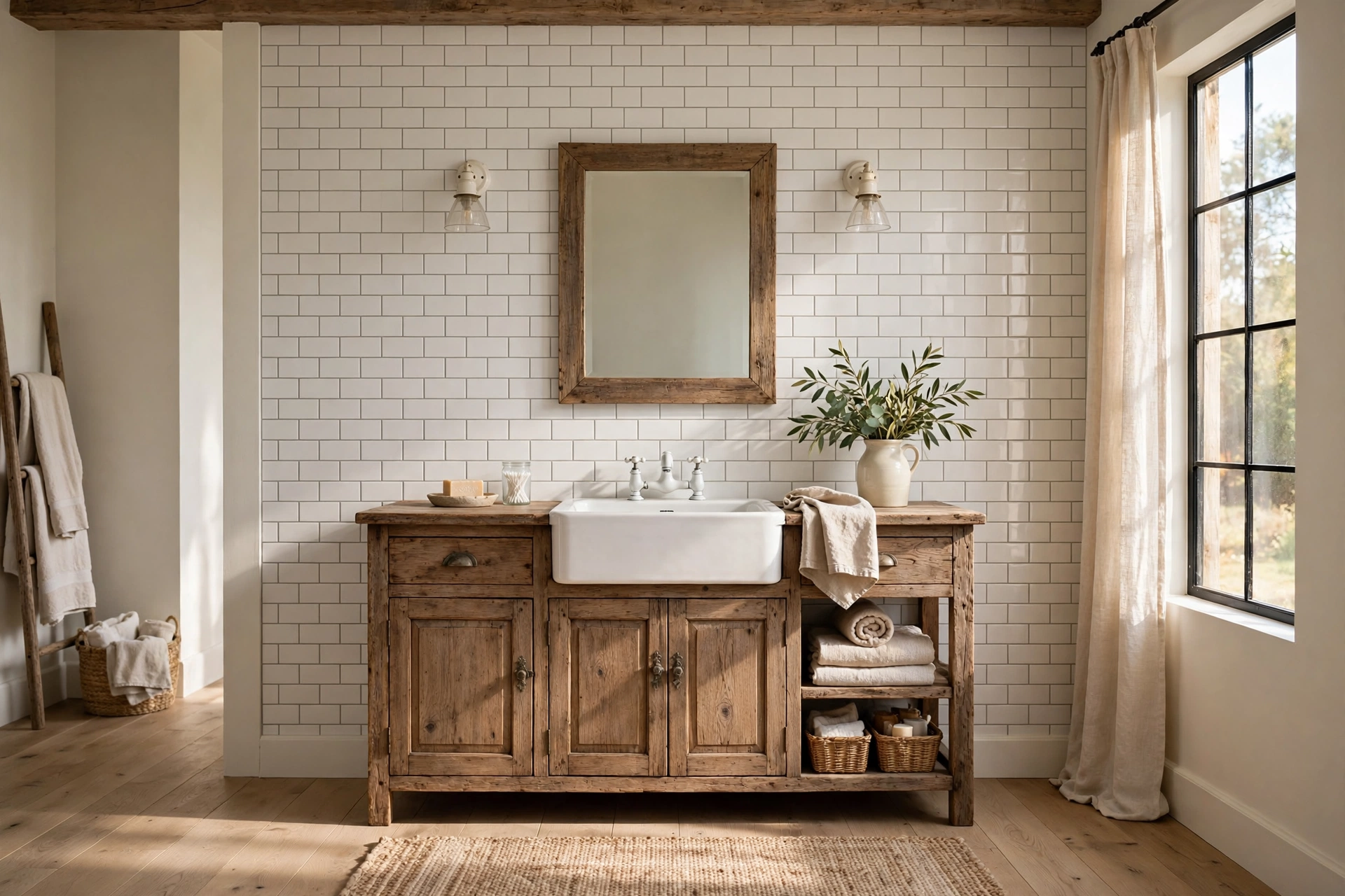 Lay classic white subway tile