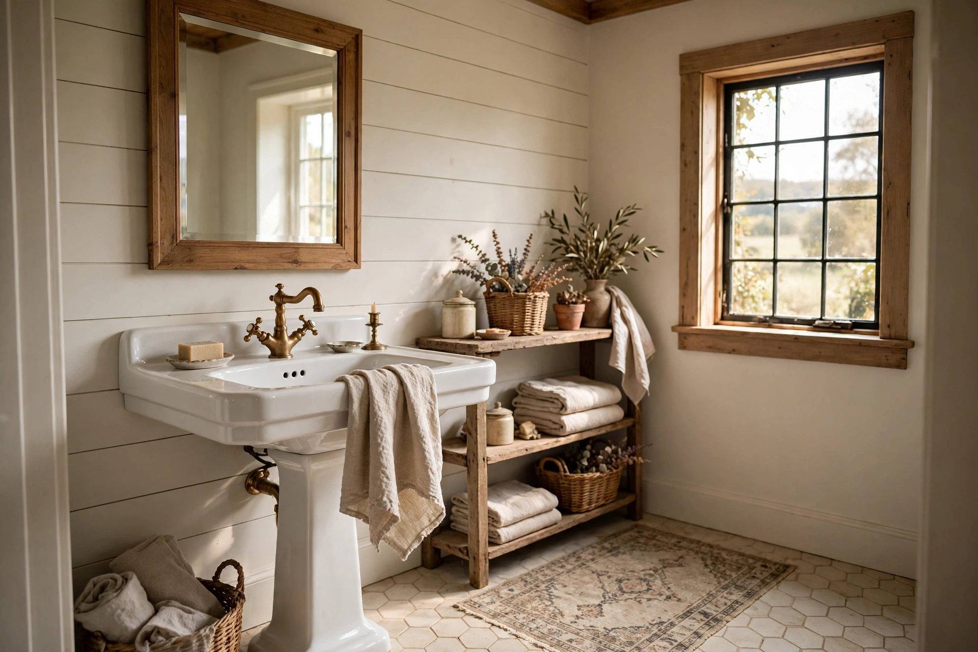 Choose a pedestal sink for small baths