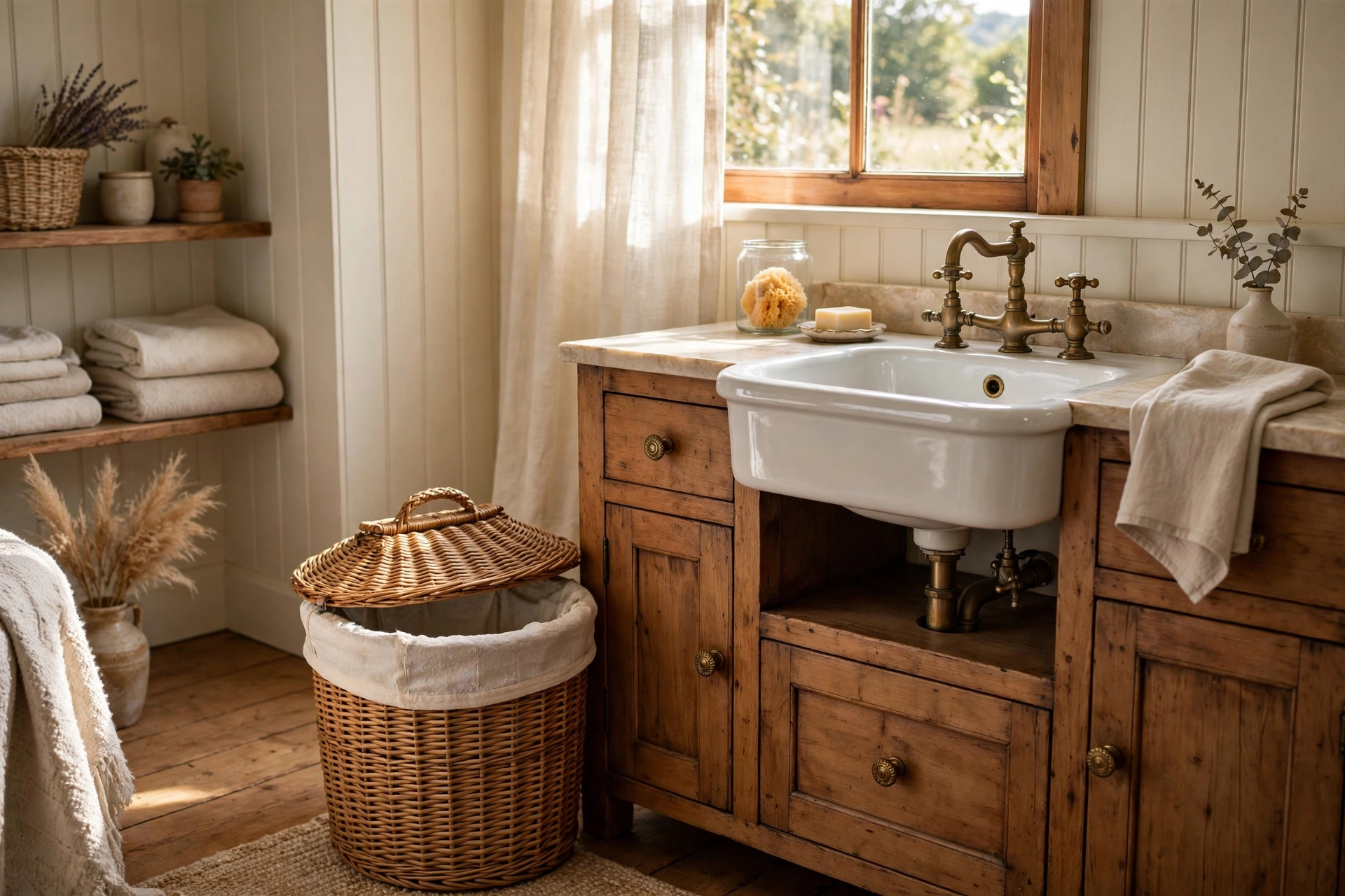 Hide laundry in a woven hamper