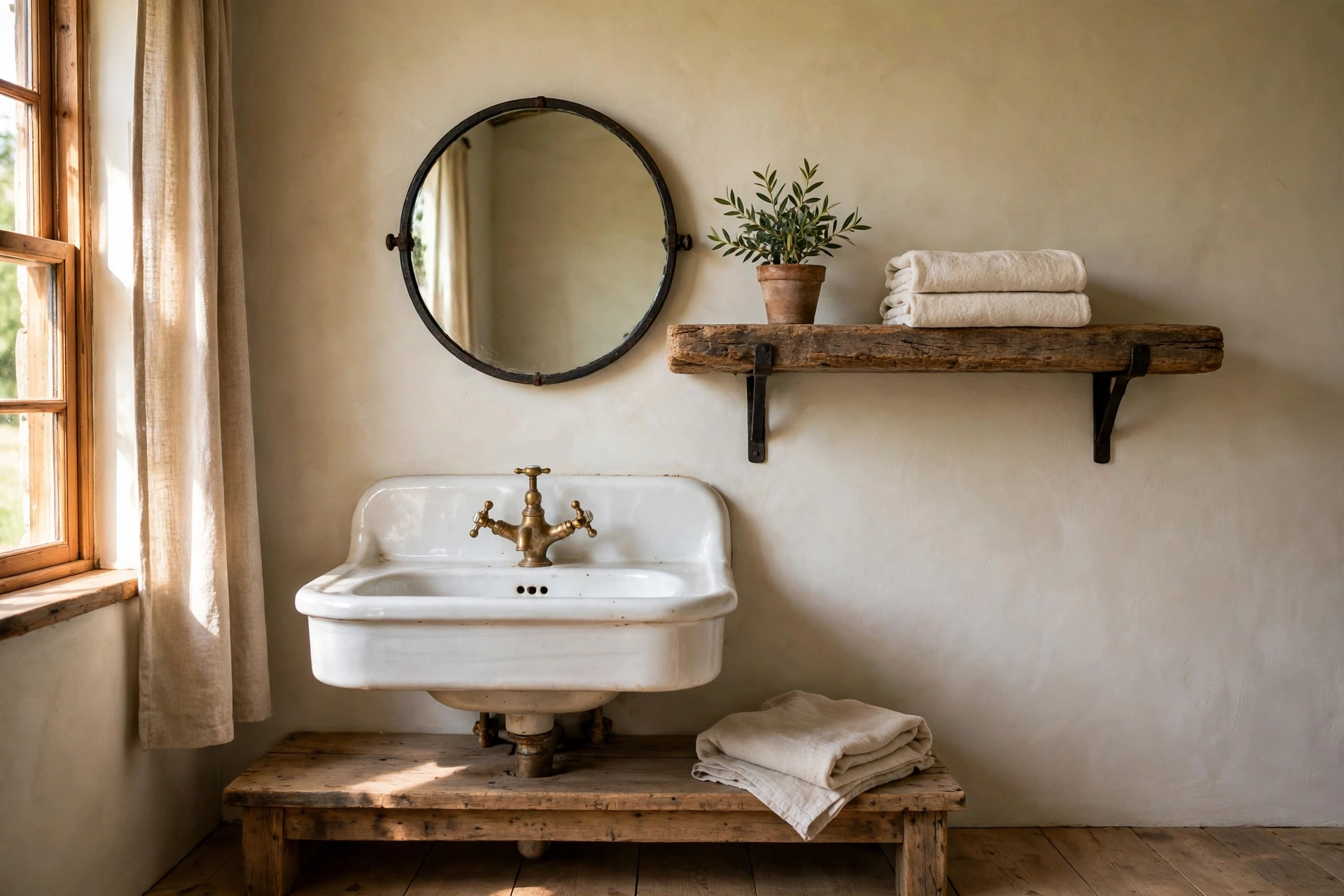 Mount a reclaimed beam as a shelf