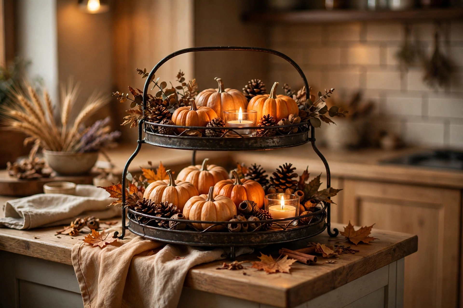 Tiered Tray Pumpkin Vignette