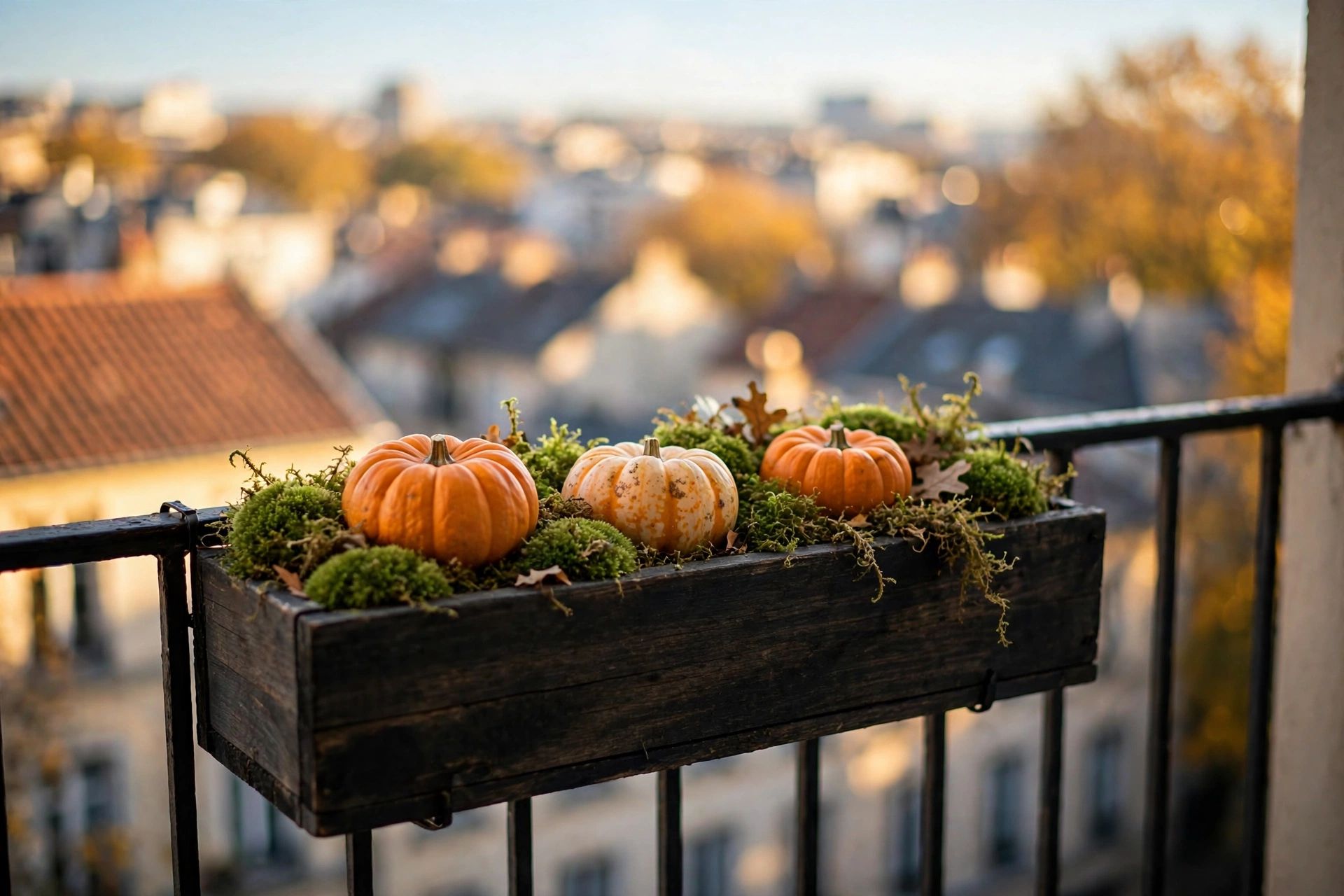 Balcony Railing Pumpkin Box