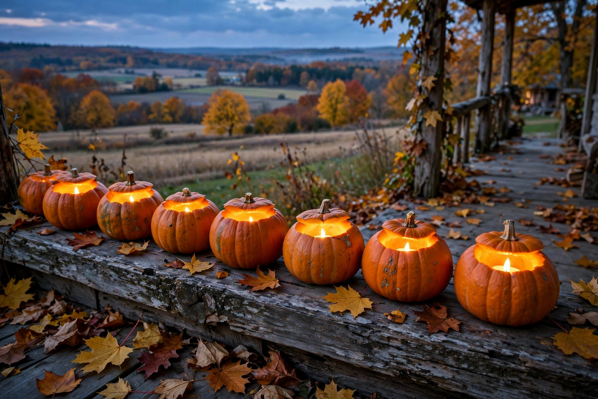 Pumpkin candle holders