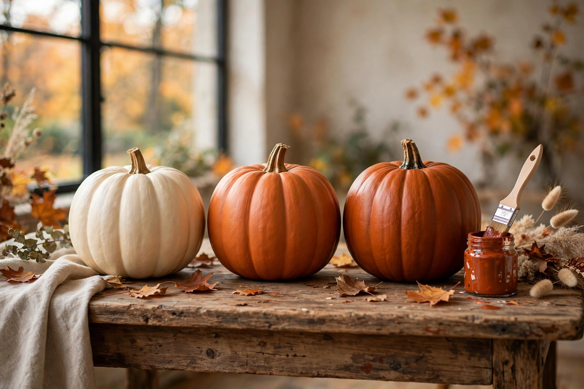 Ombre painted pumpkins