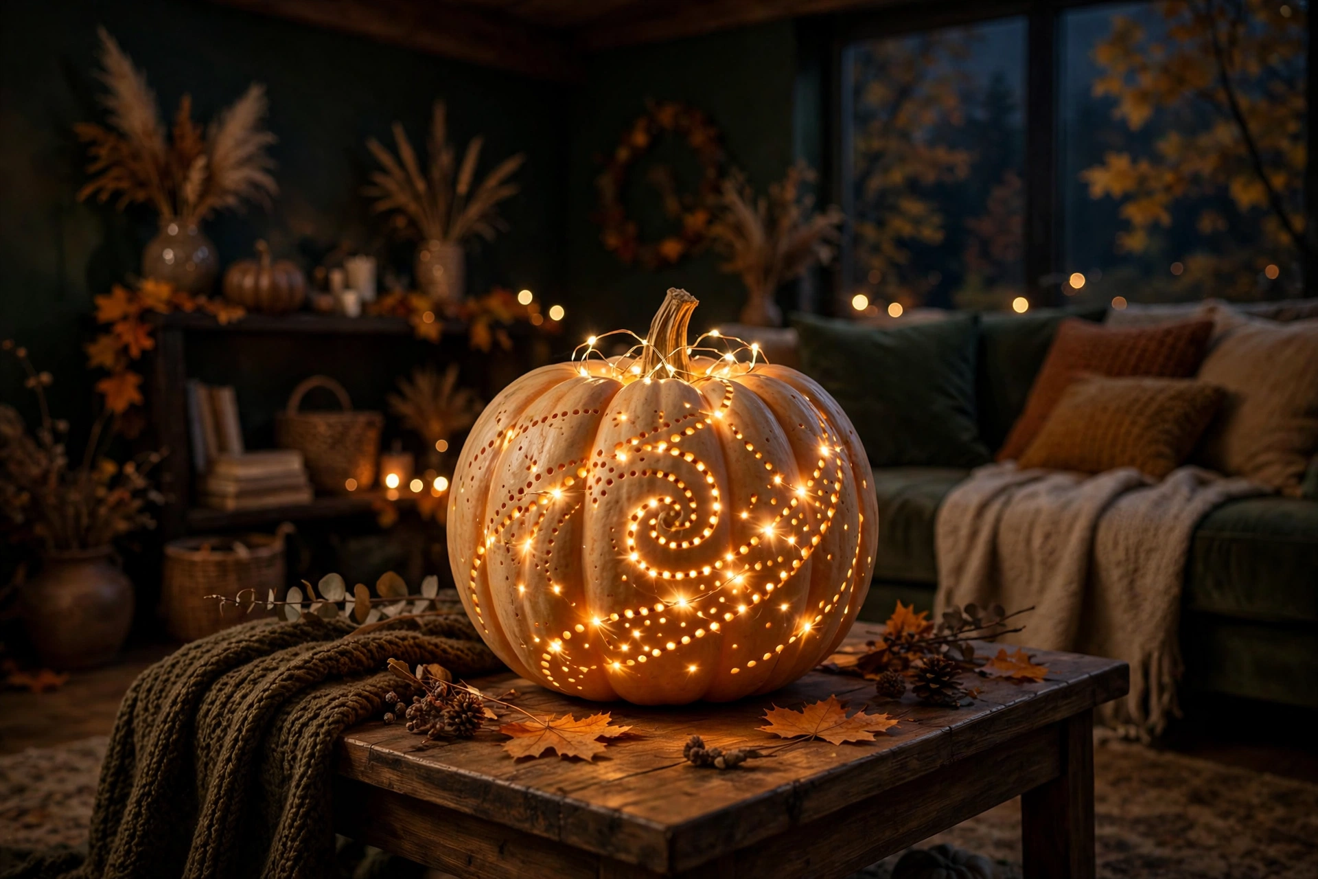 Fairy light pumpkin