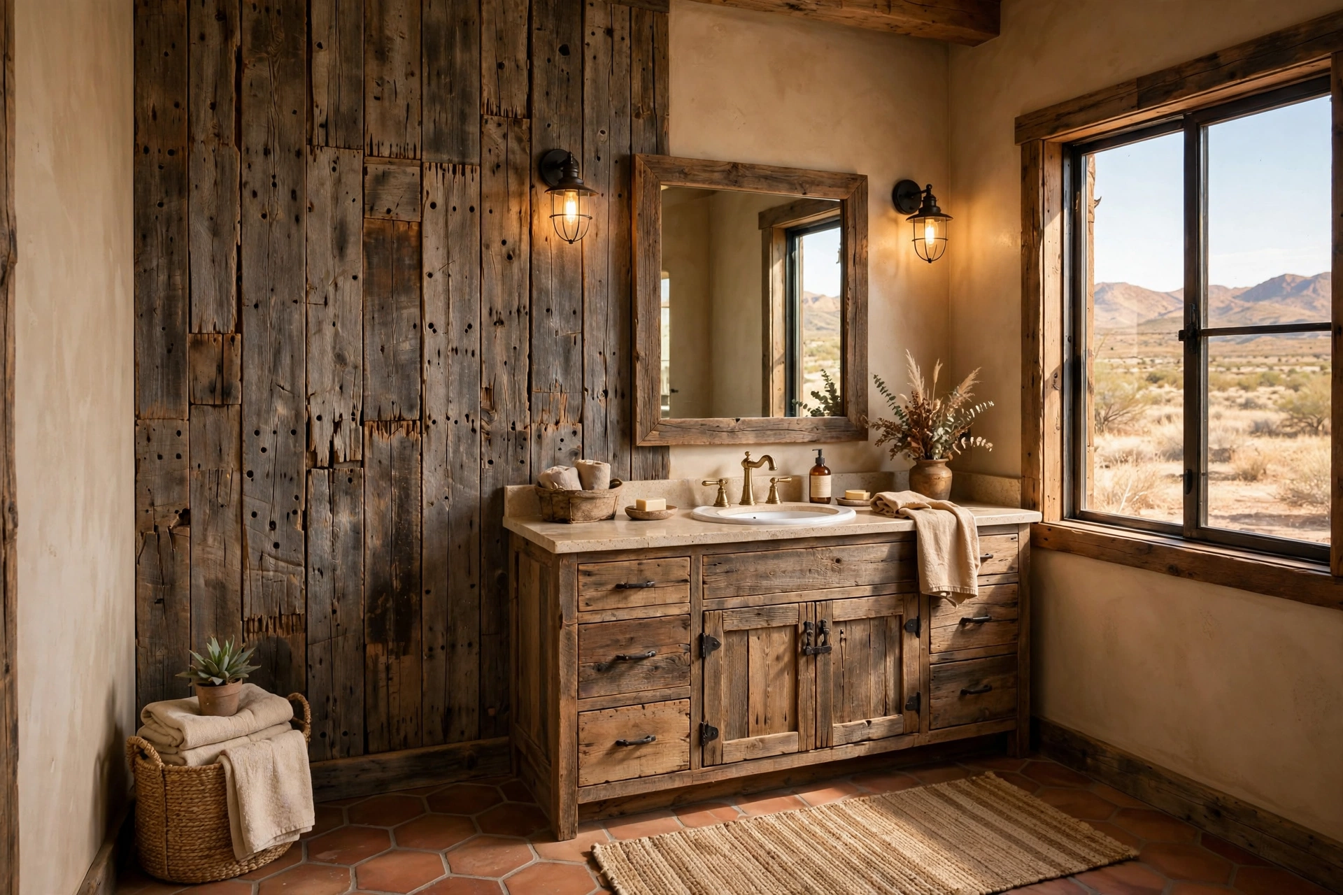 Clad one wall in reclaimed barn wood
