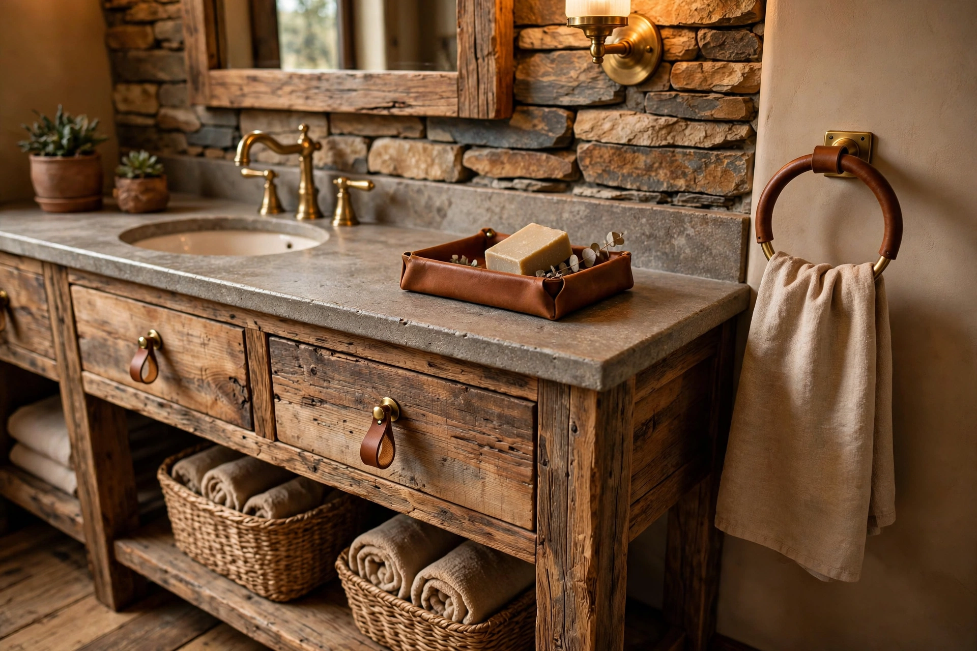 Use saddle leather for pulls and accents