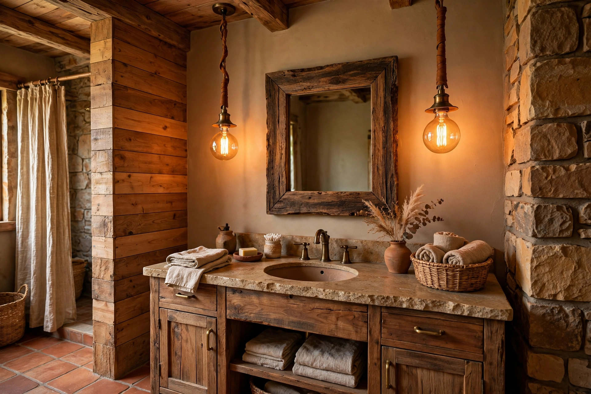 Hang Edison pendants on leather or rope cords