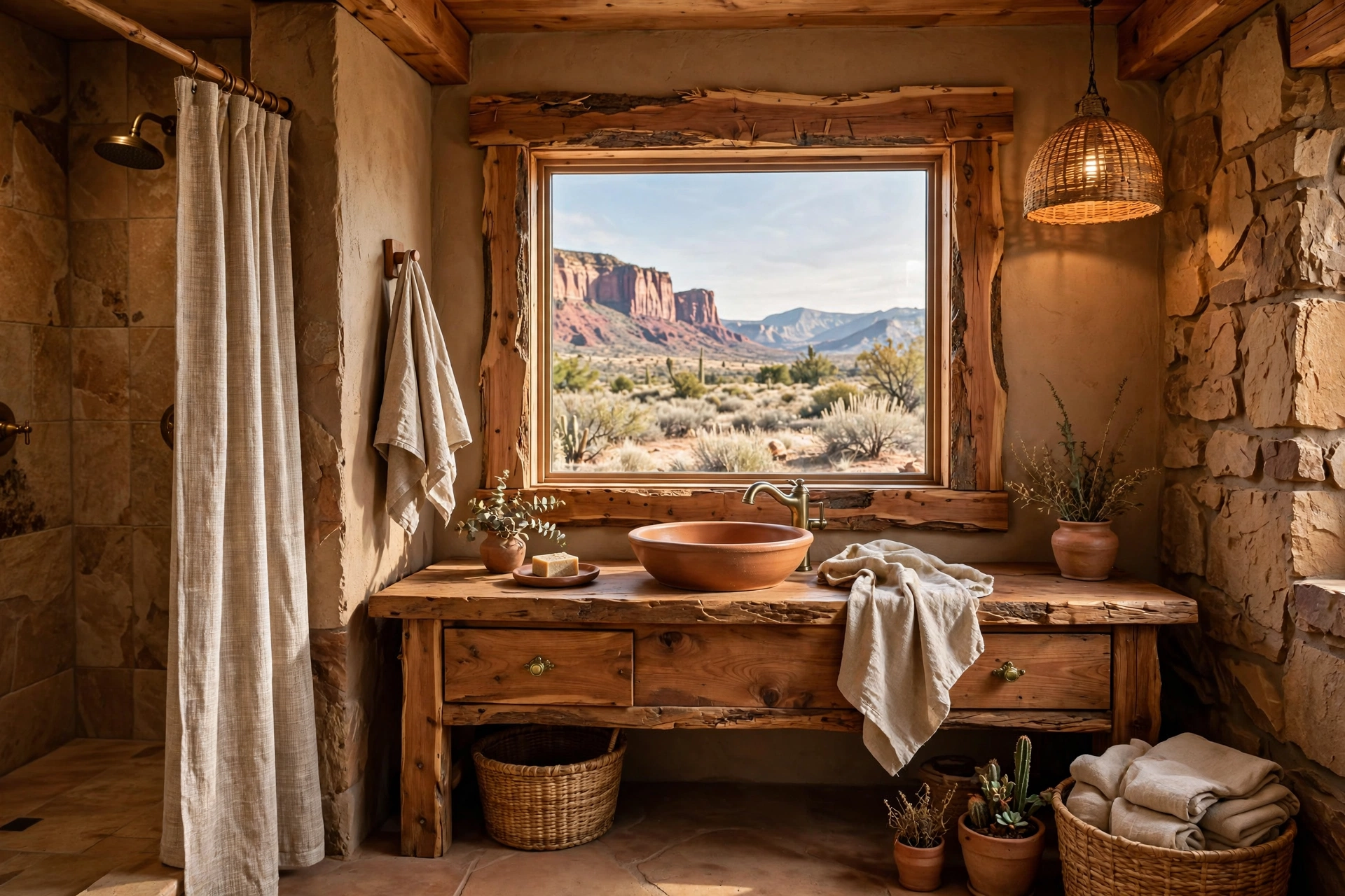 Frame the window with rough cedar trim
