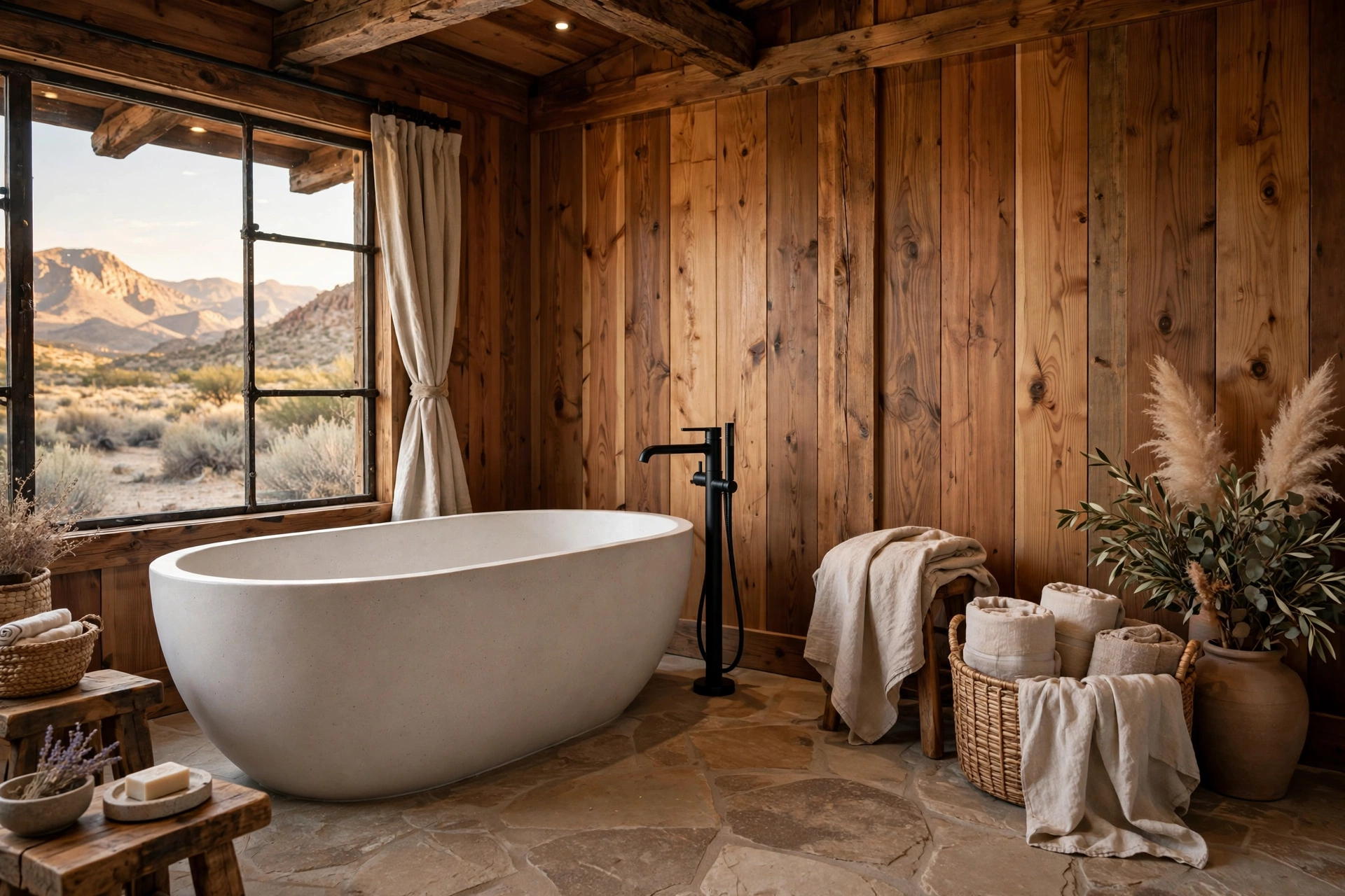 Choose a deep soaker tub in matte finishes