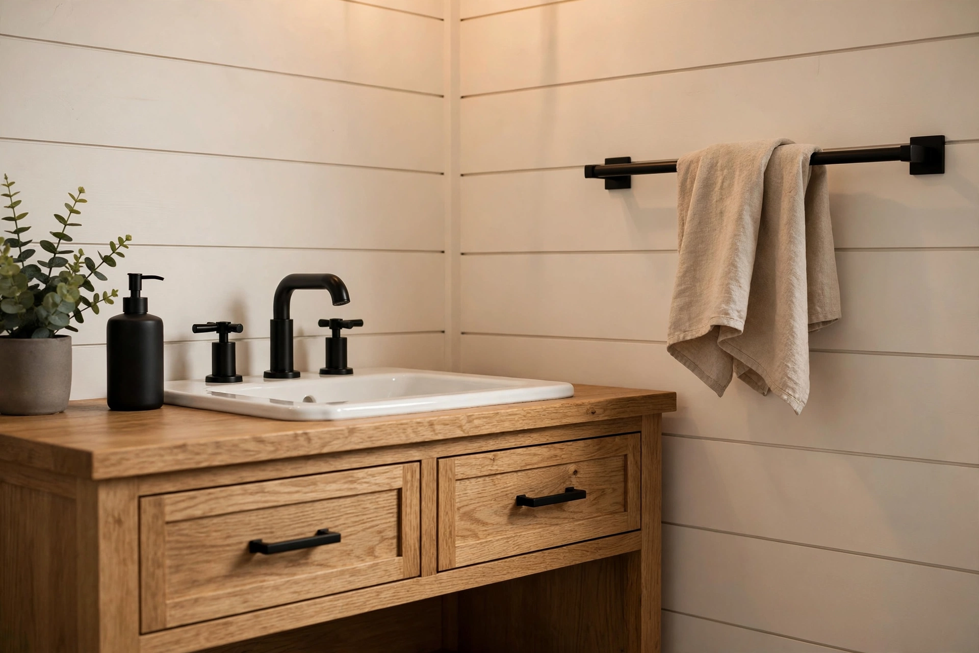 Choose matte black fixtures