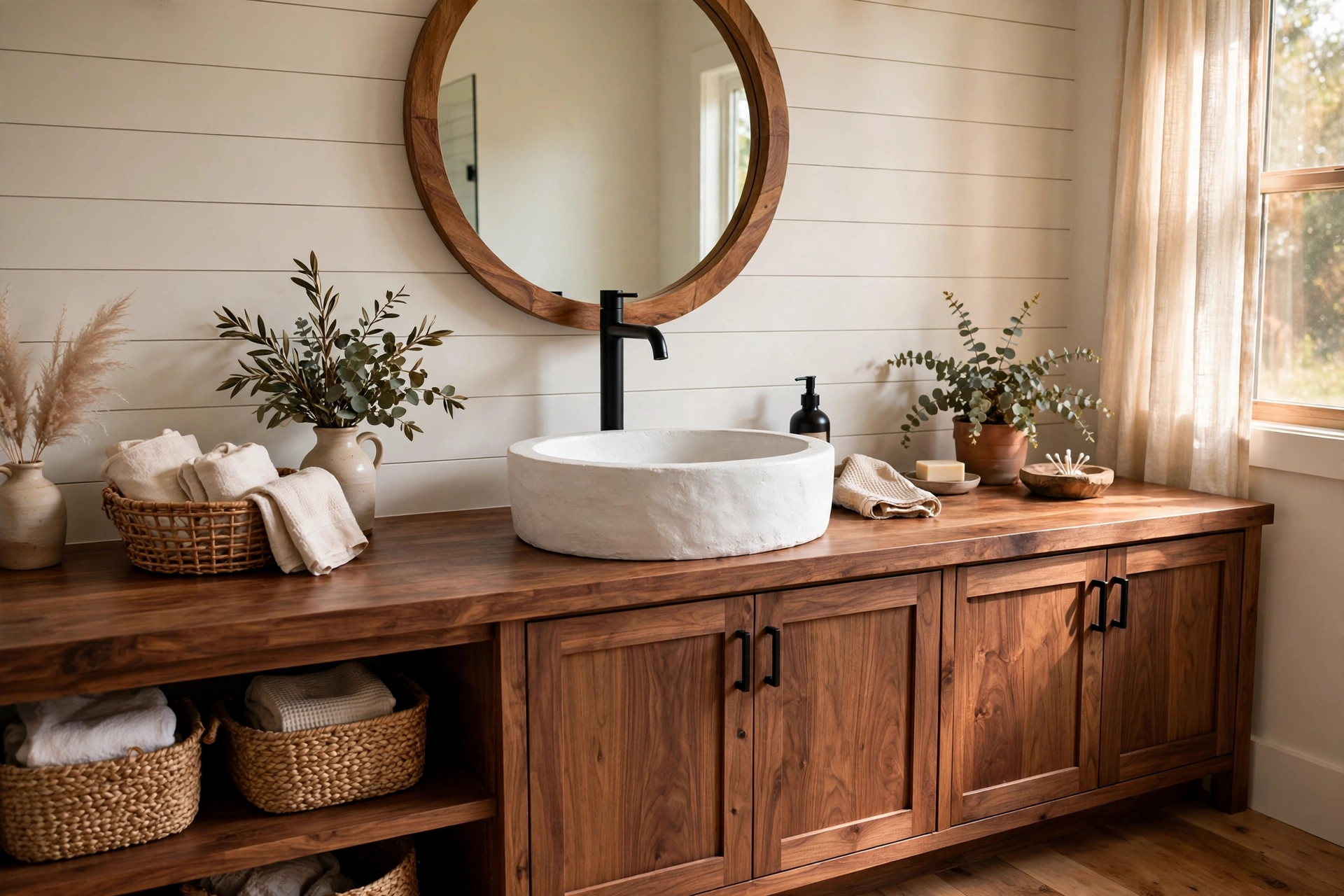 Use a farmhouse apron sink — or a vessel that nods to one