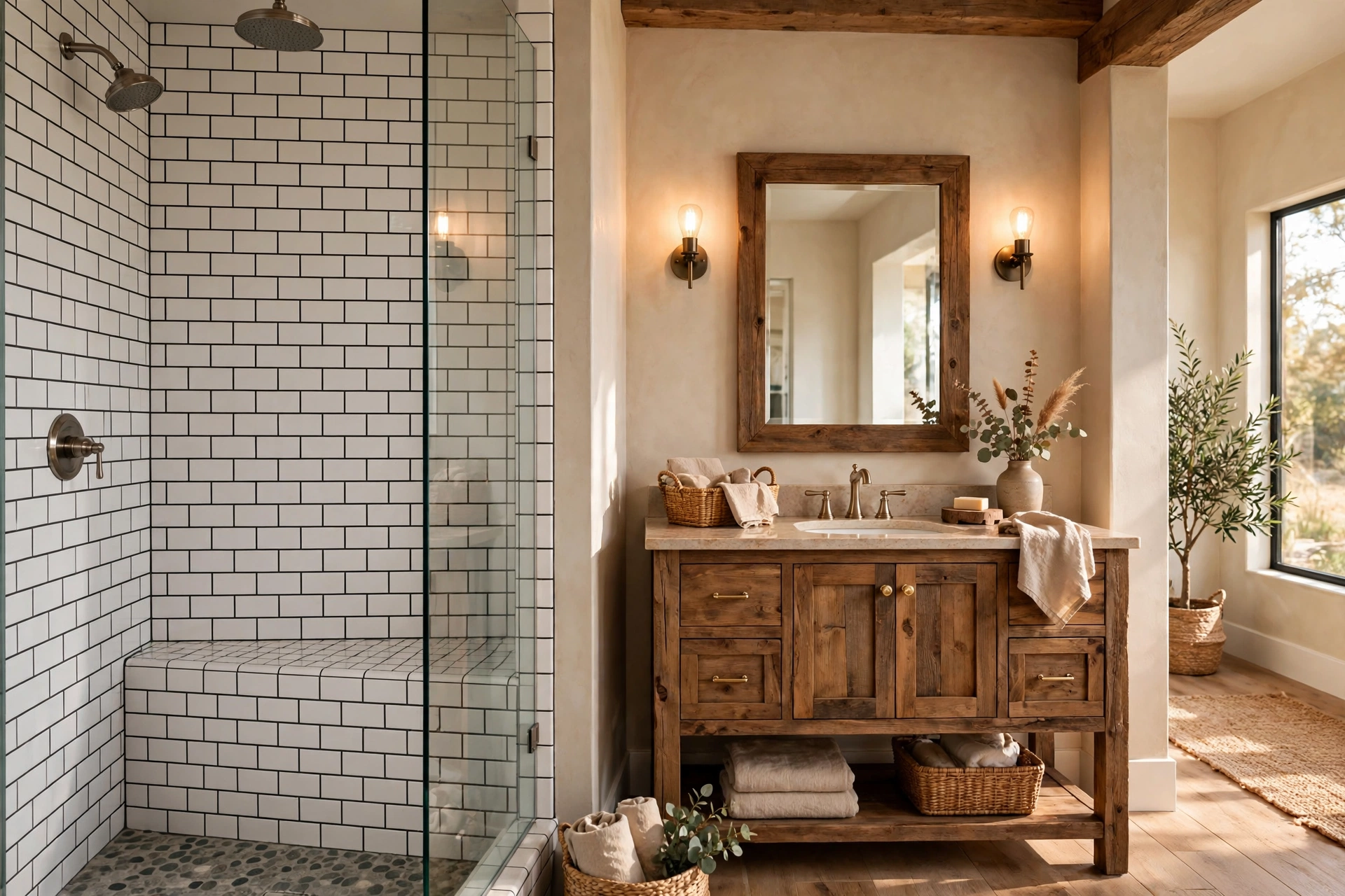 Use subway tile with dark grout