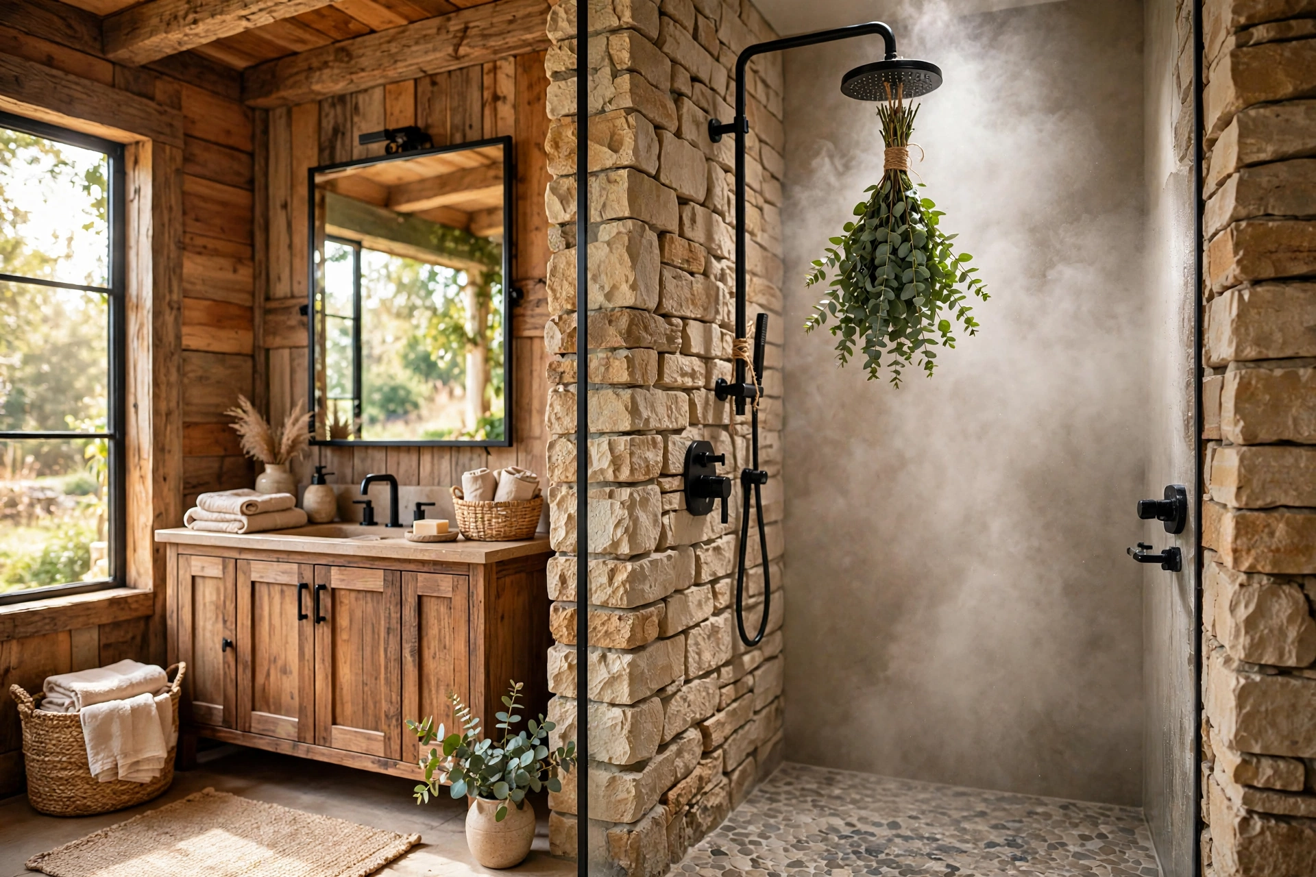 Hang eucalyptus from the showerhead
