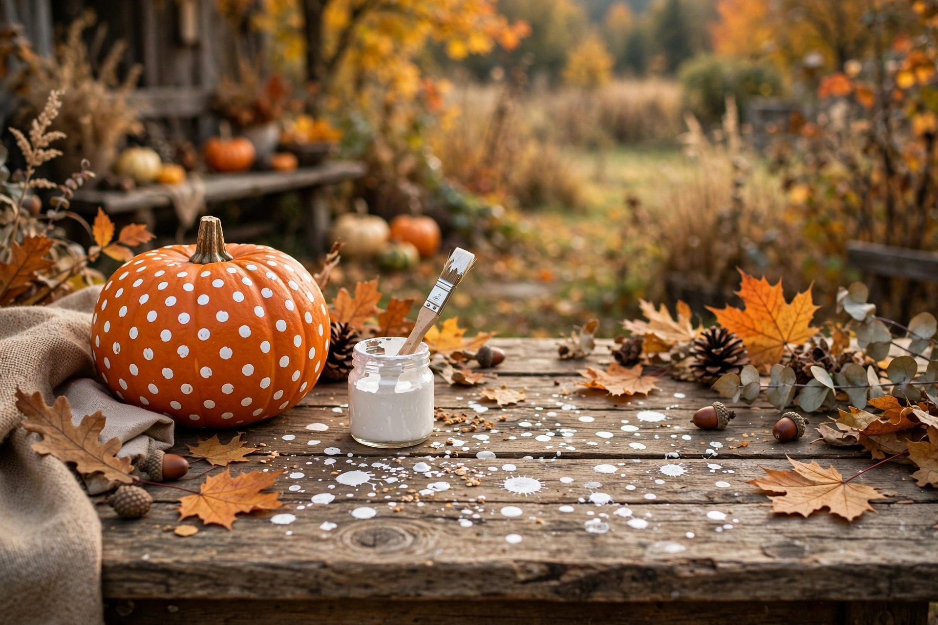 No-carve polka dot pumpkins