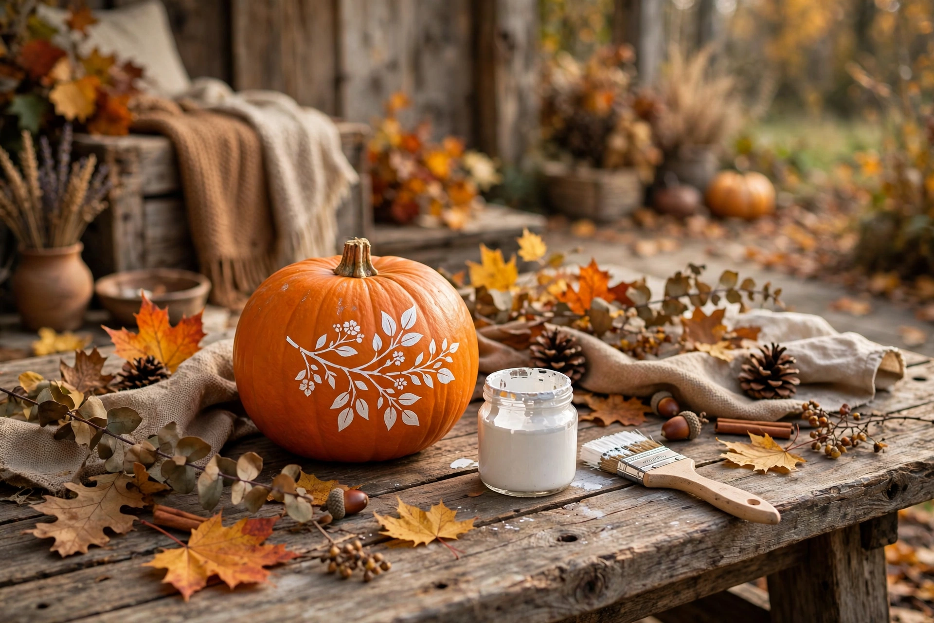 Stenciled monogram pumpkin