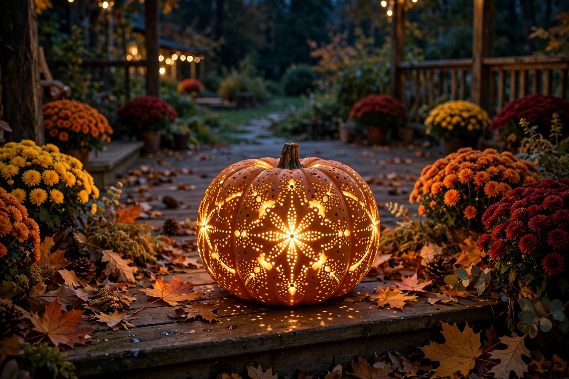 Pumpkin lantern with LED lights