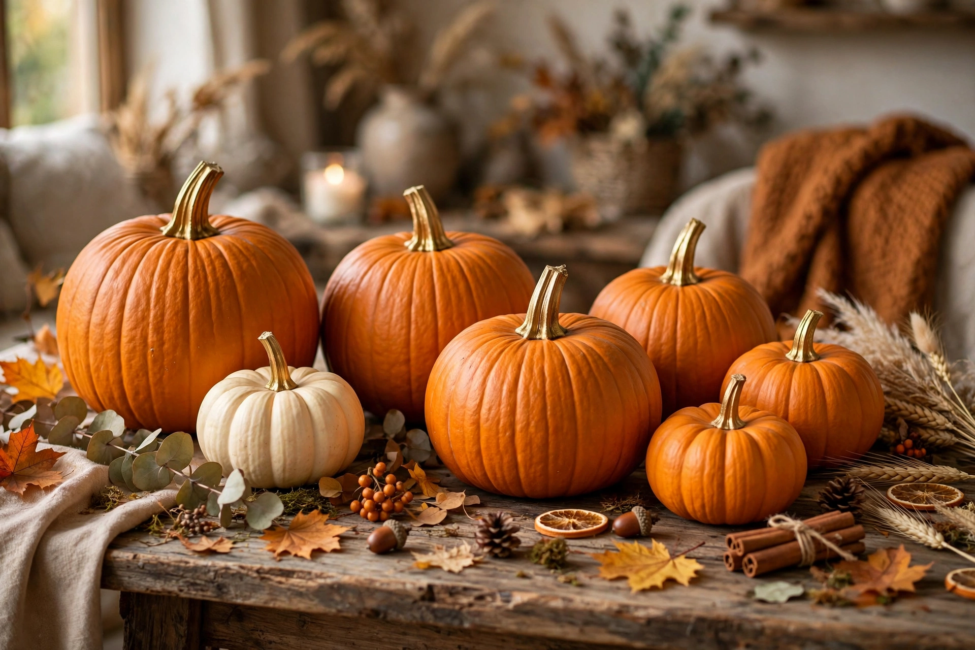Painted stem pumpkins