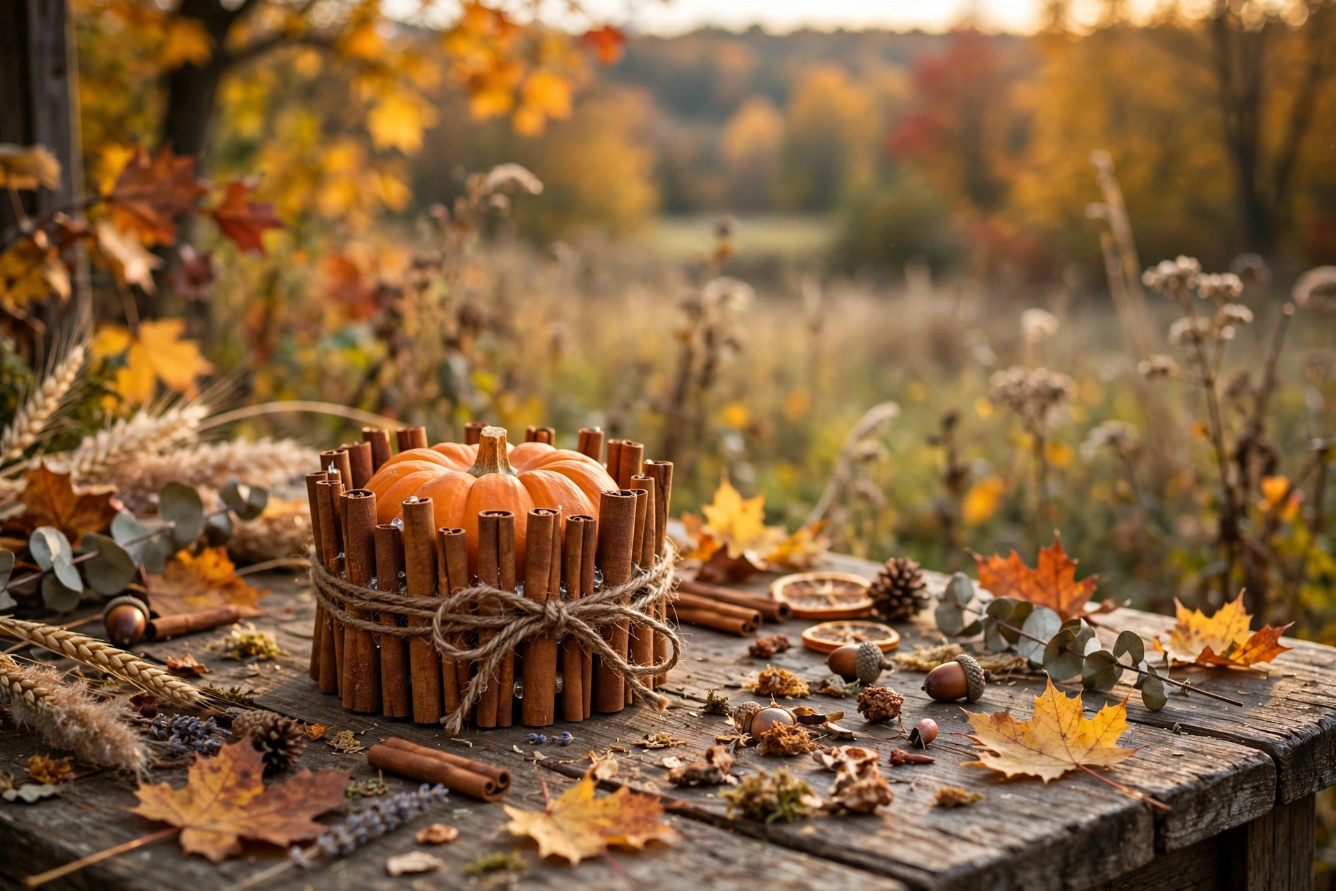 Cinnamon stick bundle pumpkin
