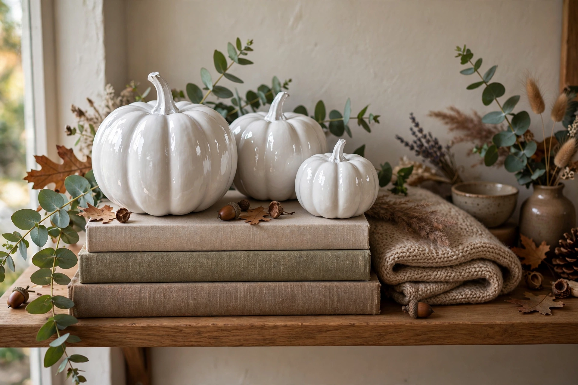 Ceramic-look pumpkins