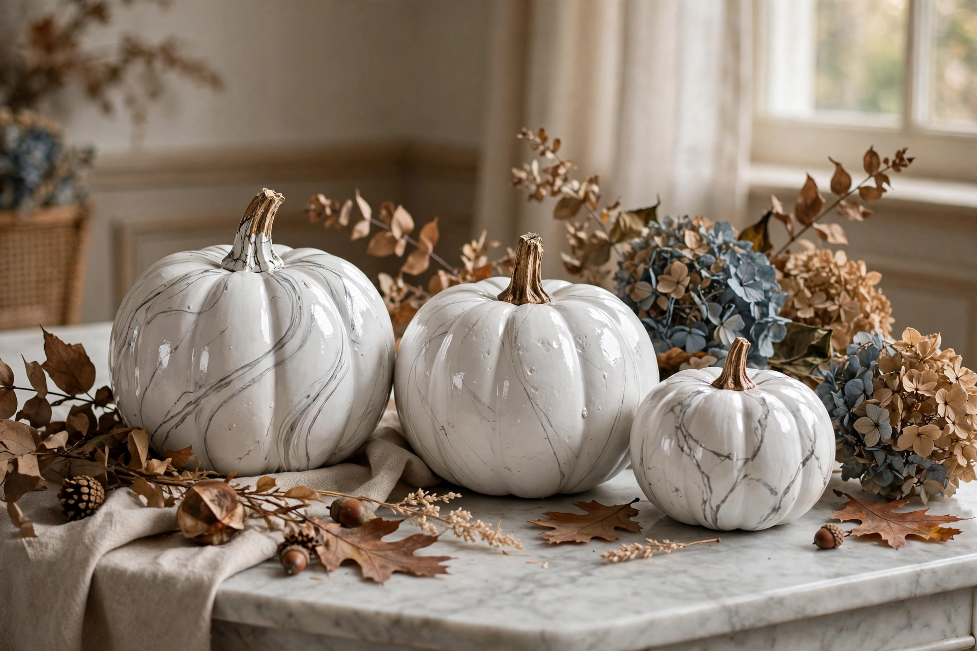 Marble-effect pumpkins