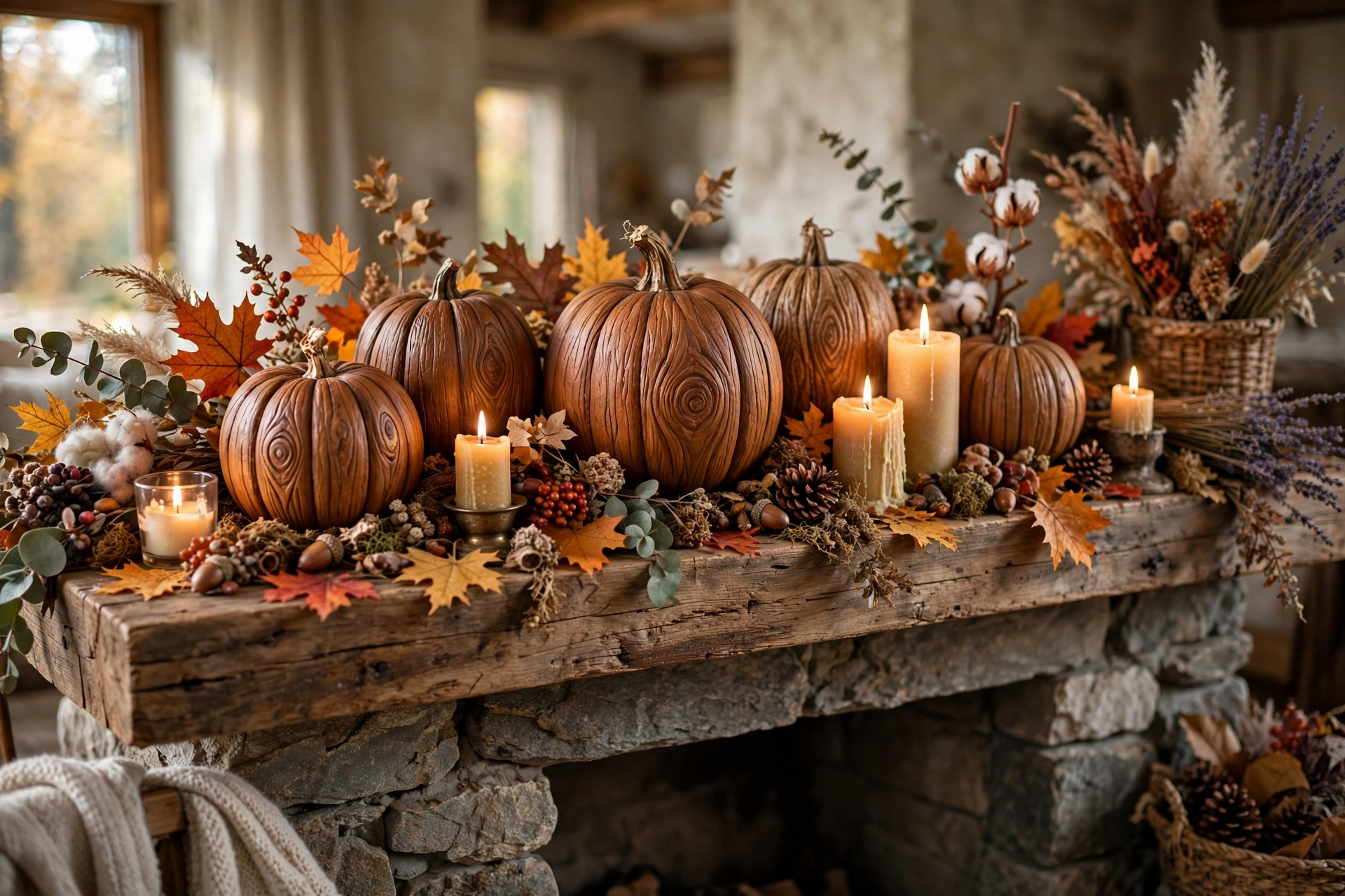 Wood-grain pumpkins