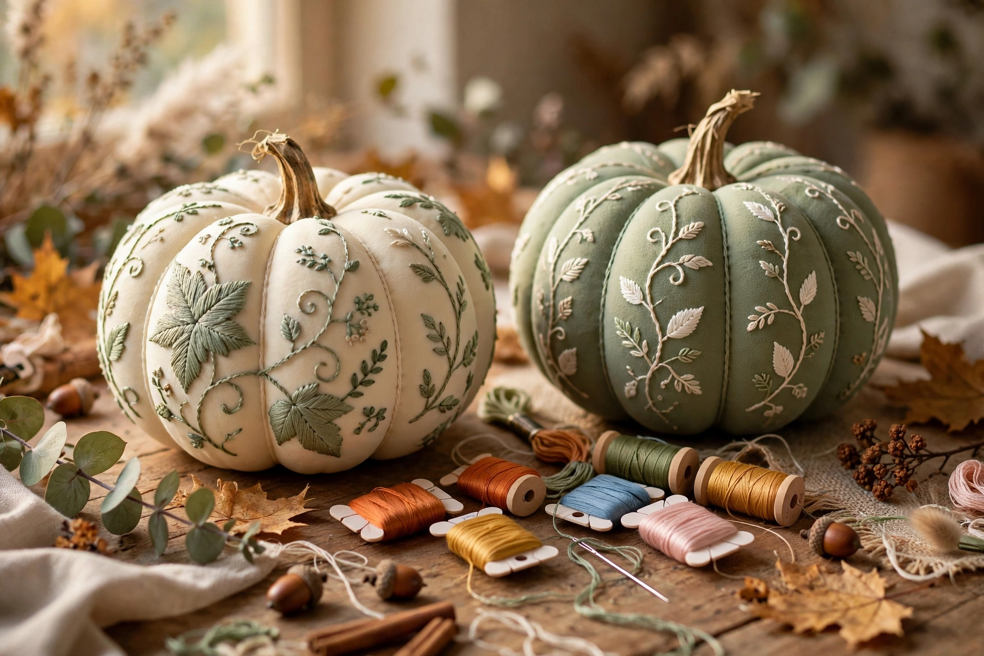 Embroidered pumpkins