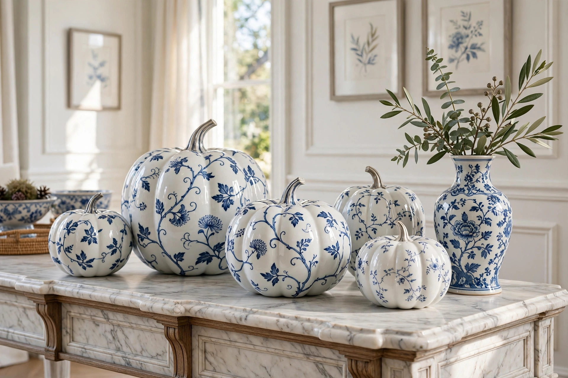 Porcelain-look pumpkins