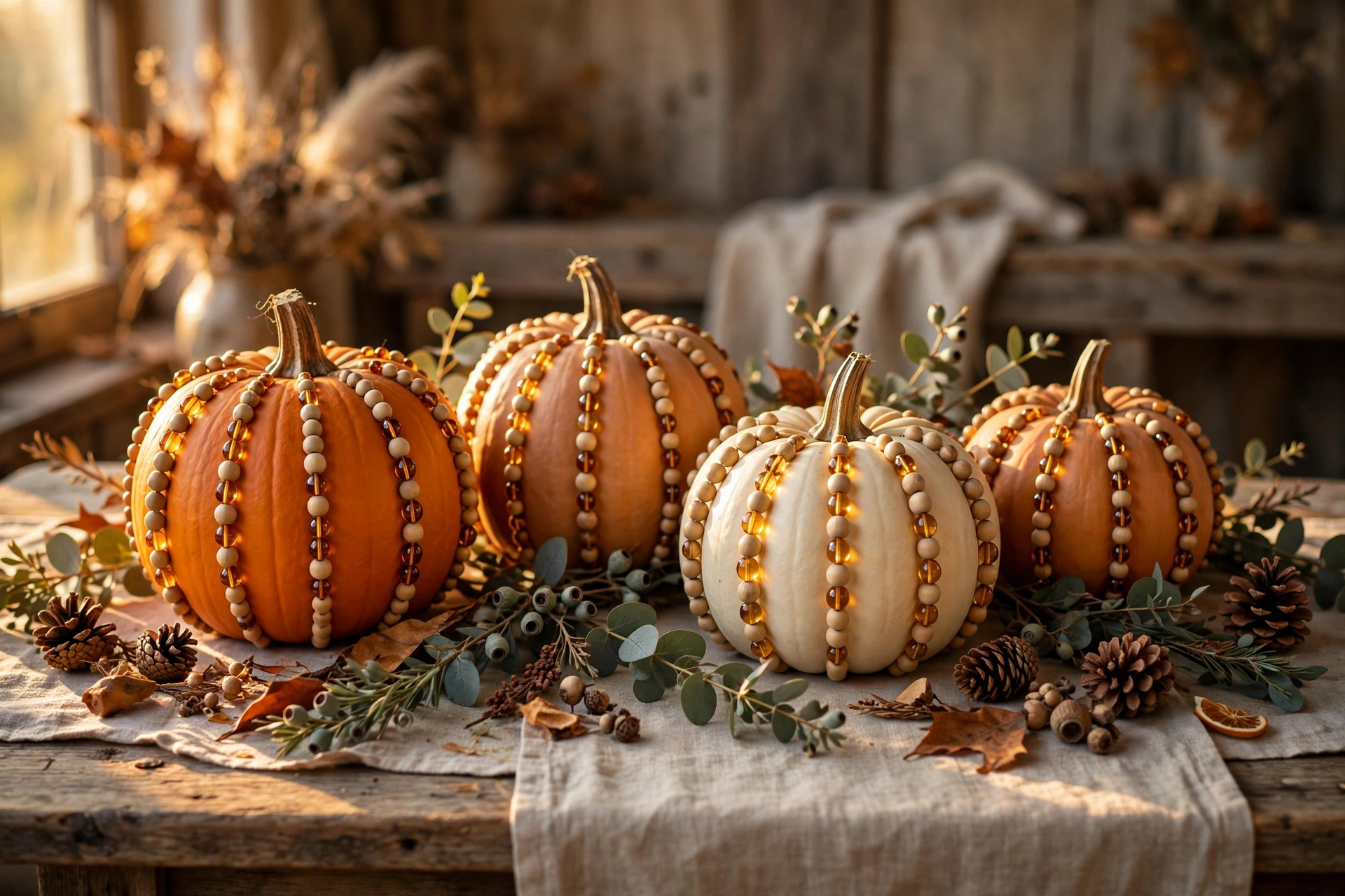 Beaded pumpkins