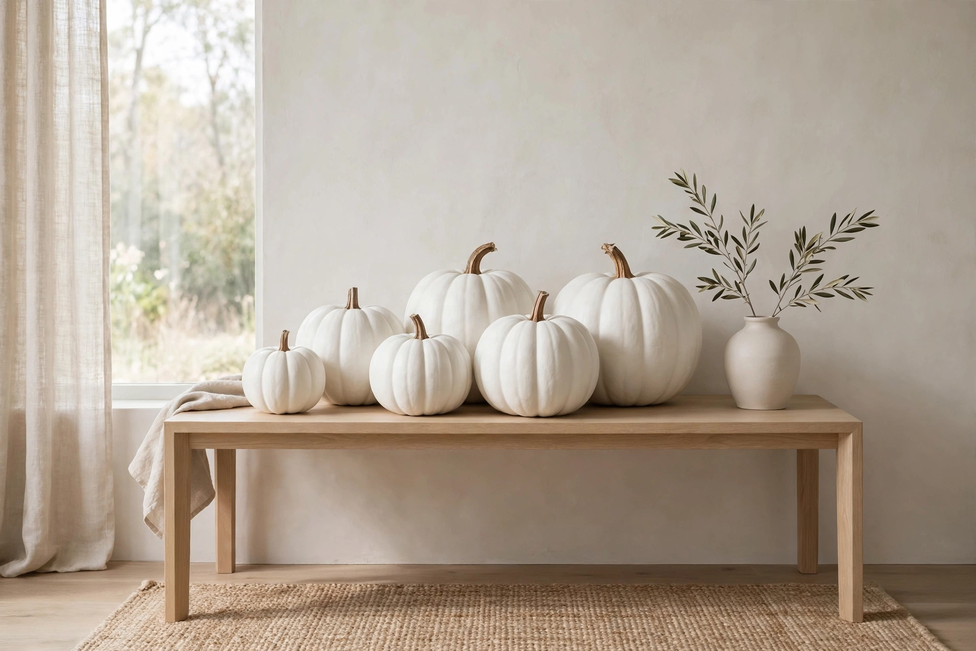 Sculptural white pumpkins