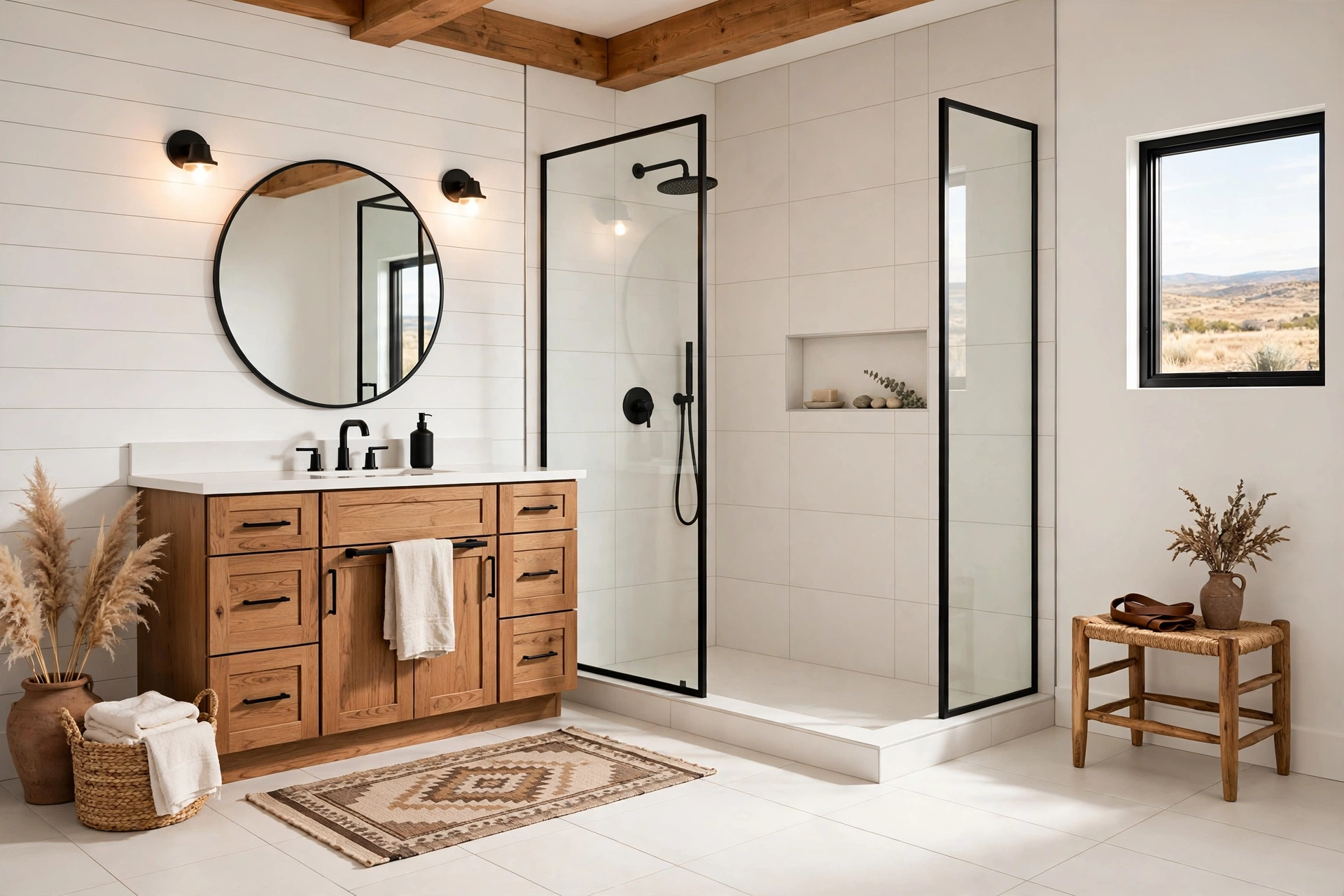 Use large-format neutral tile