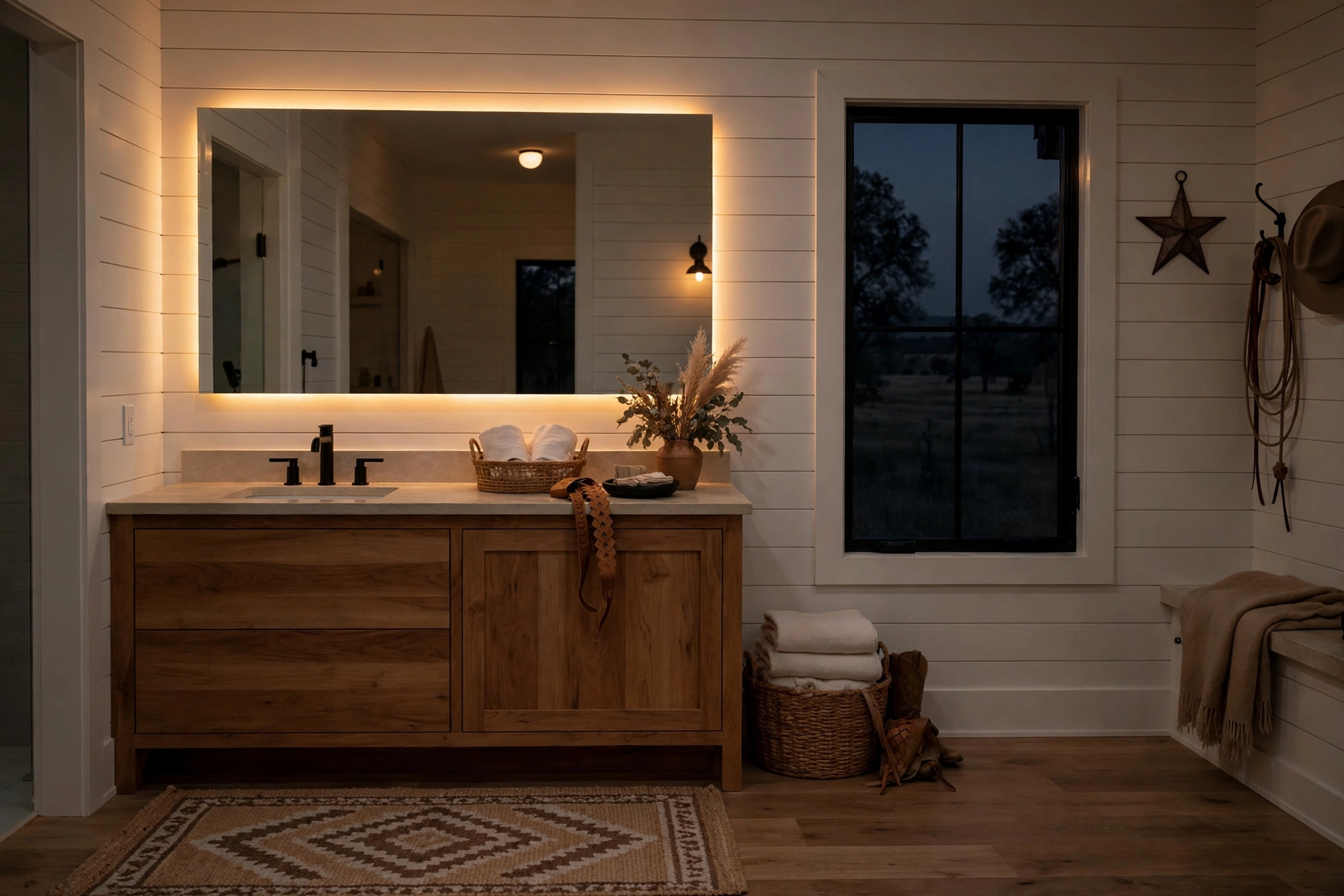 Install a backlit mirror