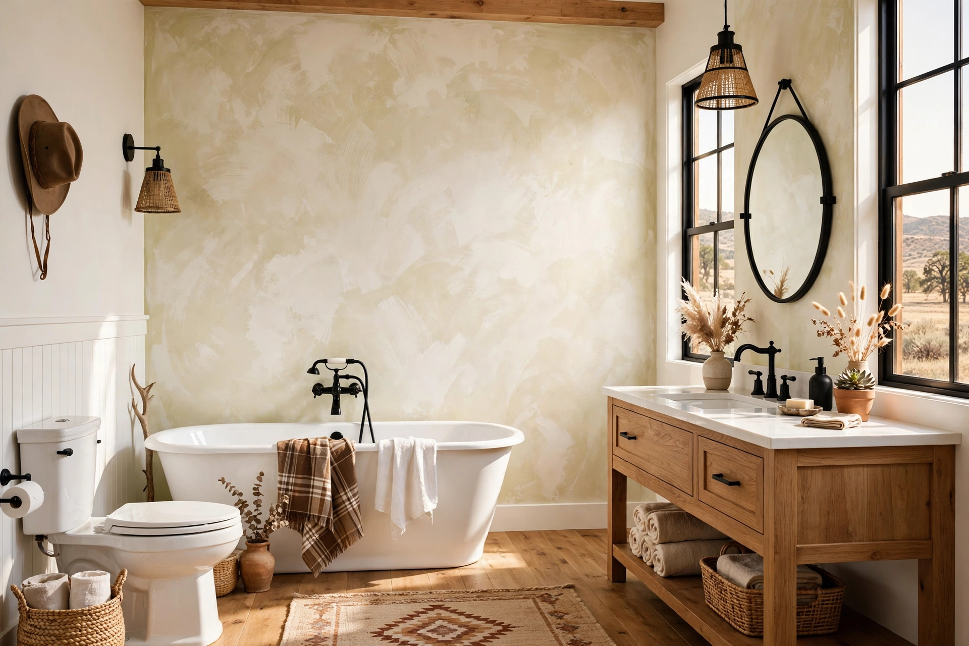 Try textured plaster-look walls