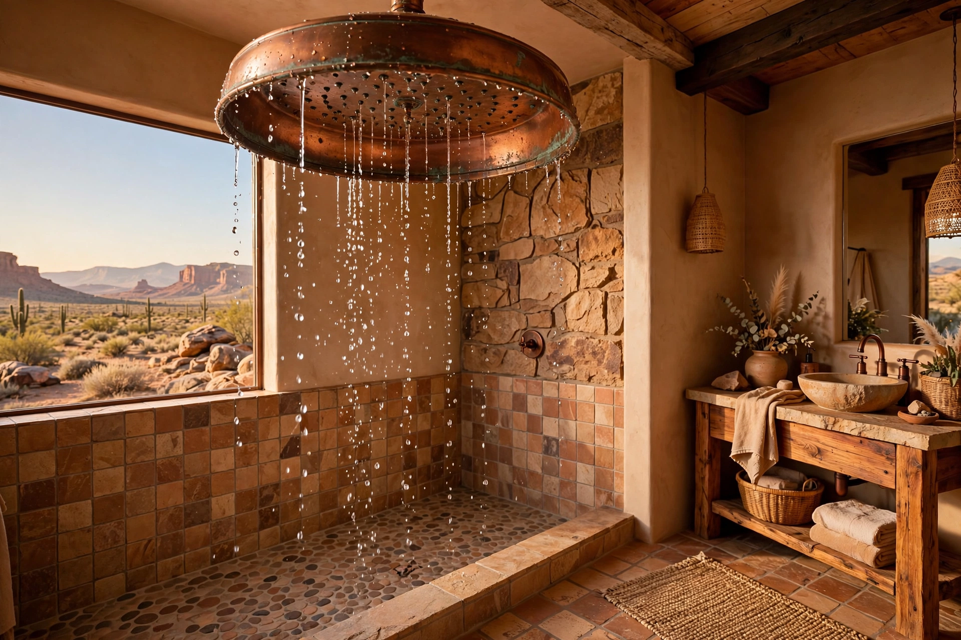 Upgrade to a copper rain showerhead